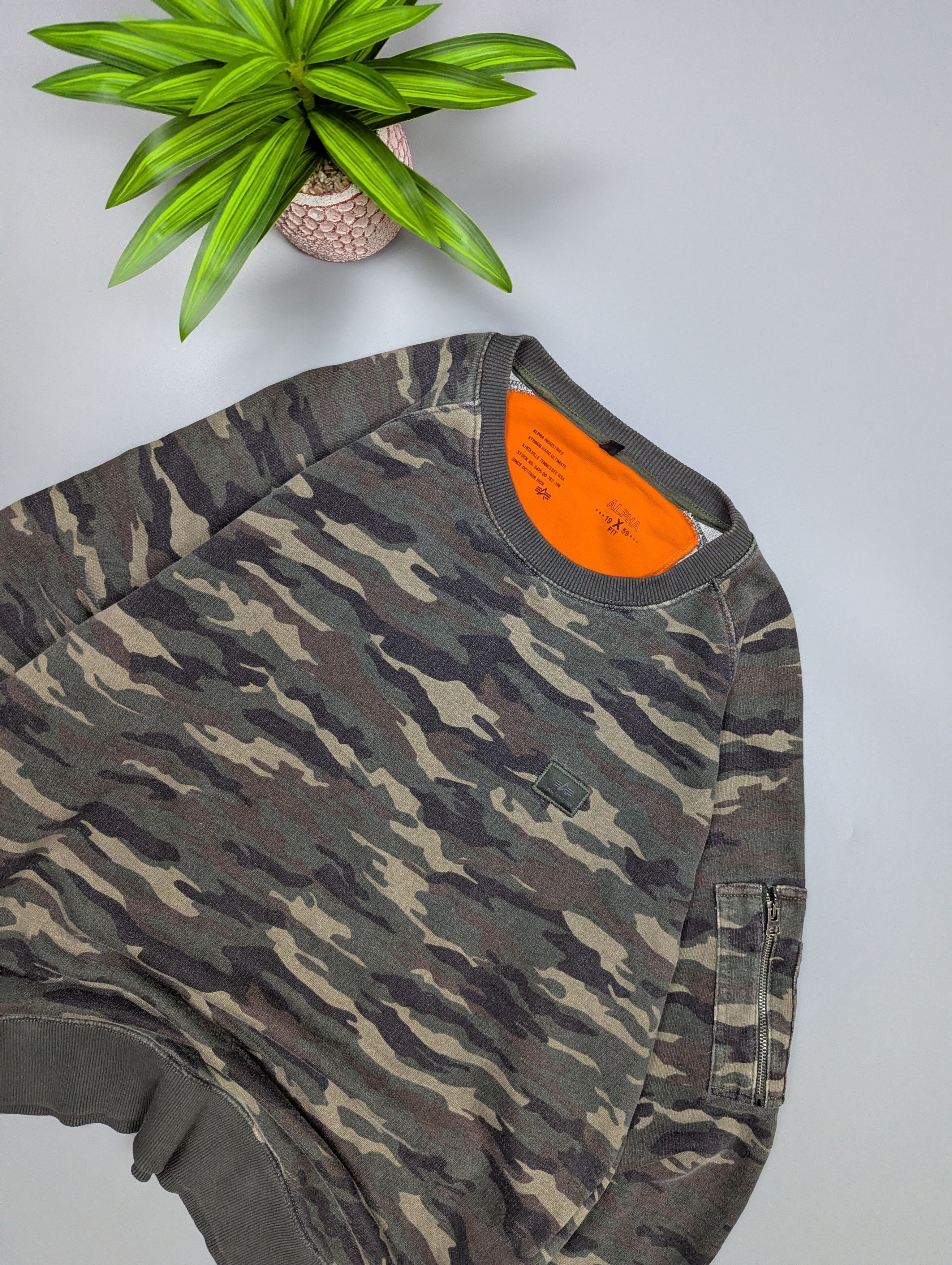 Alpha Industries ALPHA INDUSTRIES Men Military Camouflage Army Sweatshirt XXL Size US XXL / EU 58 / 5 - 5 Thumbnail