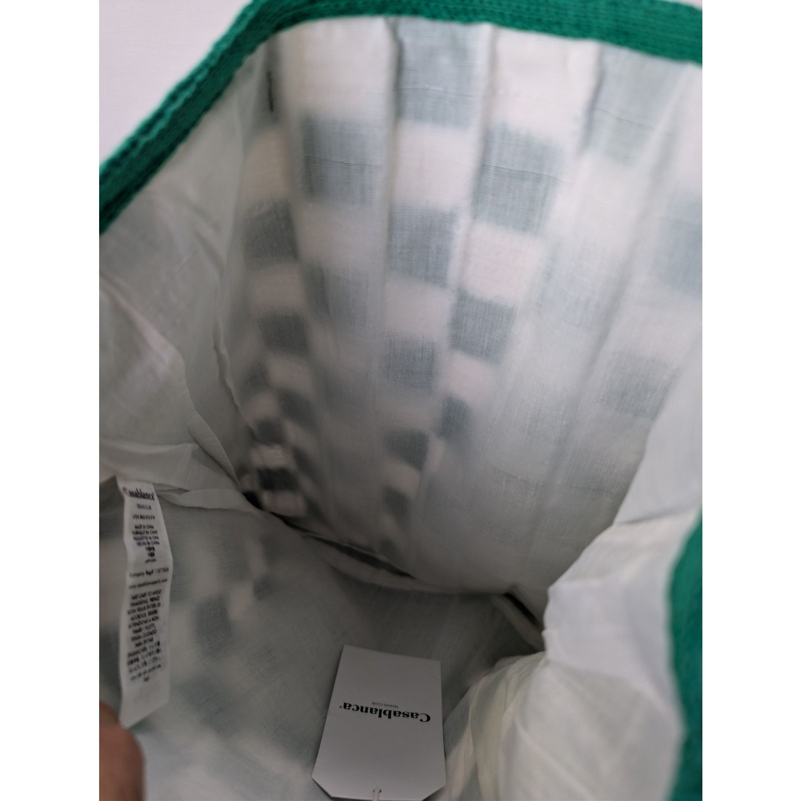 Casablanca o1rshd1 Size: OS / crochet cotton tote bag in green & white Size ONE SIZE - 14 Thumbnail