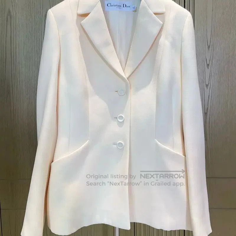 Dior Dior White Wool Blend Women's Jacket . Size M / US 6-8 / IT 42-44 - 4 Thumbnail