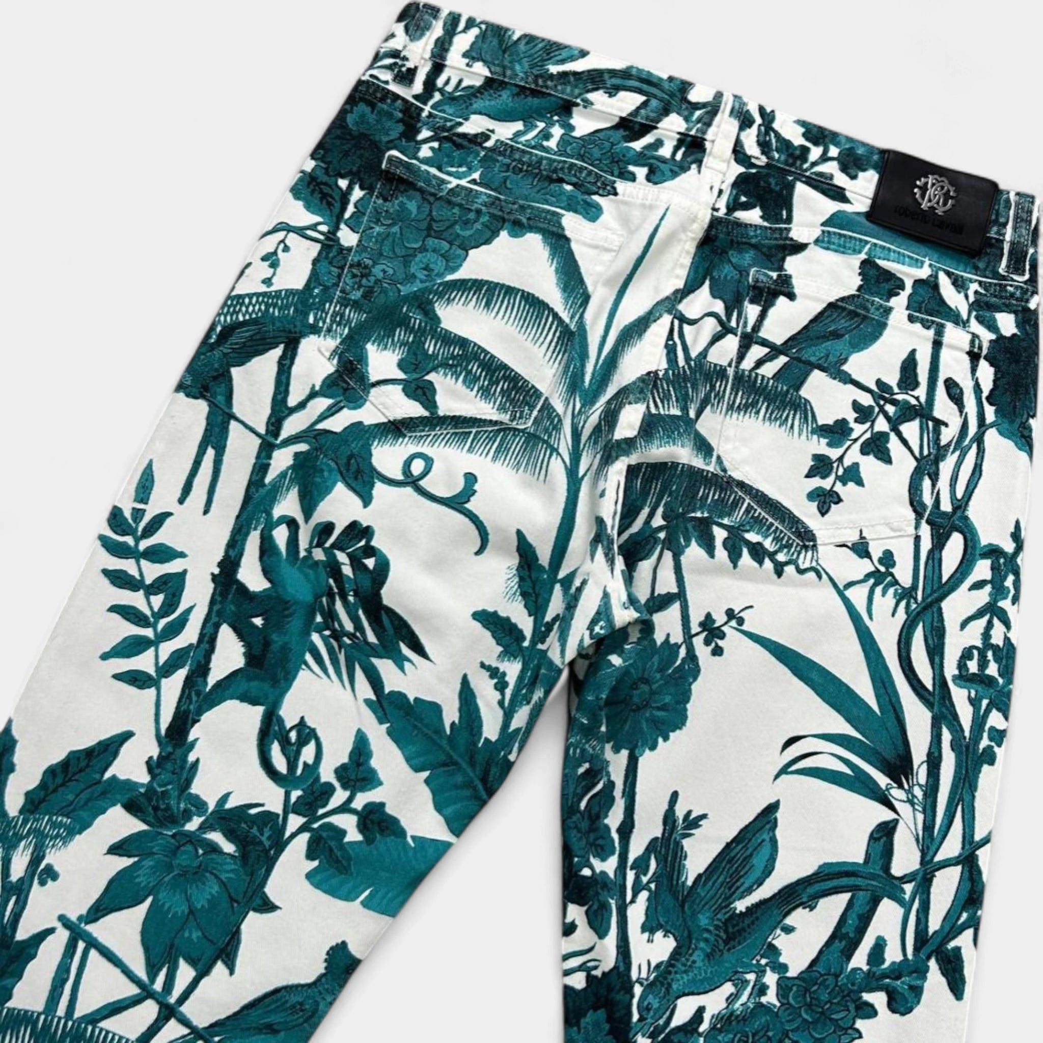 Roberto Cavalli Roberto Cavalli Turquoise Tropical Pants Size 33" - 6 Thumbnail