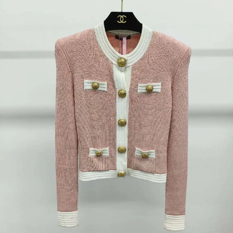 Balmain Balmain Pink Cardigan for Women 0089 Size M / US 6-8 / IT 42-44 - 1 Thumbnail