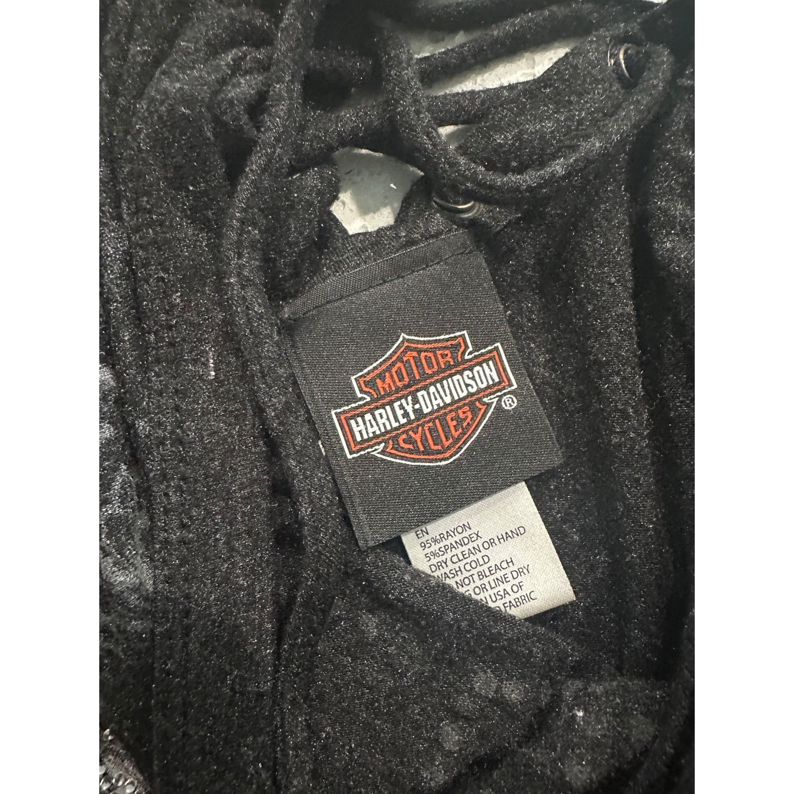 Harley Davidson Harley Davidson Short Sleeve Top Gray Stretch Rhinestone Size L / US 10 / IT 46 - 4 Thumbnail