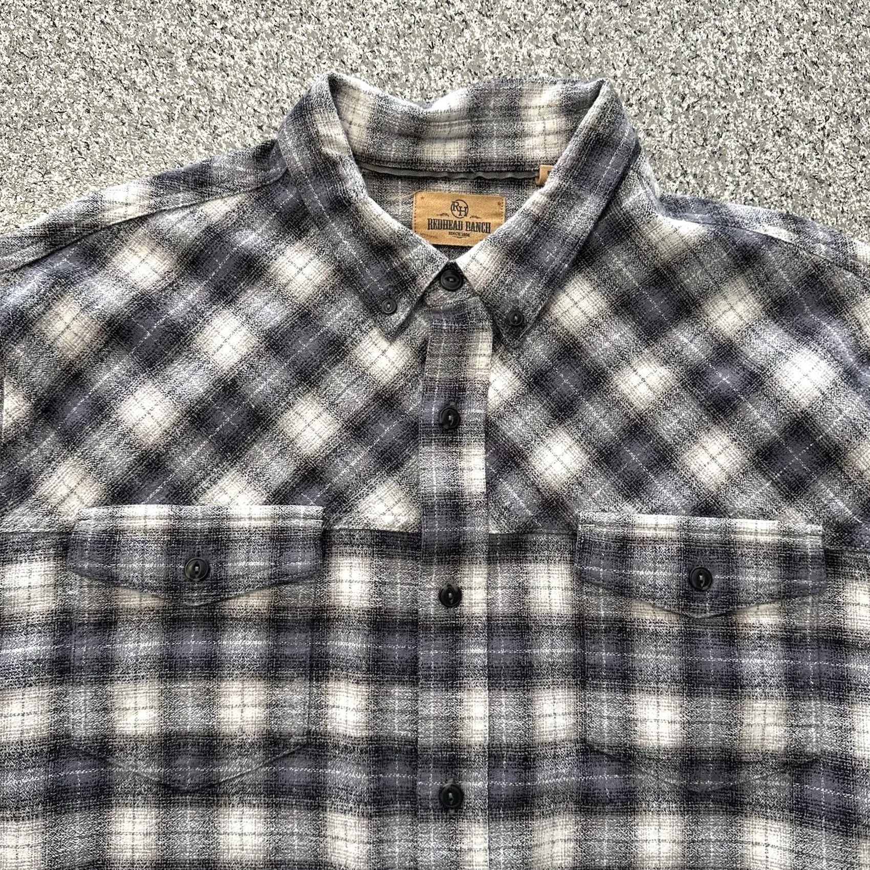Vintage RedHead Plaid Flannel Shirt Mens 2XL Long Sleeve Button-Up Gray Stretch Cotton Spandex Size US XXL / EU 58 / 5 - 2 Thumbnail