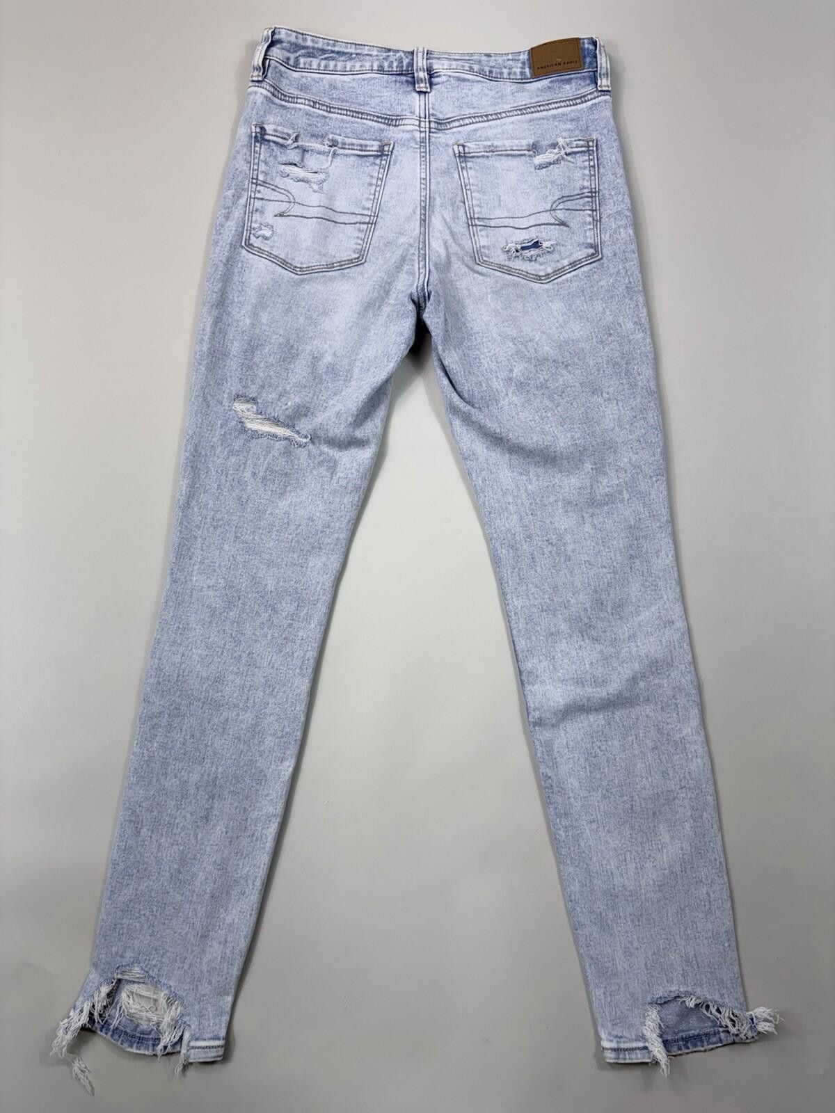 American Eagle Outfitters American Eagle Woman’s Light Wash Distressed Jeggings Size 6 Size 28" / US 6 / IT 42 - 6 Thumbnail