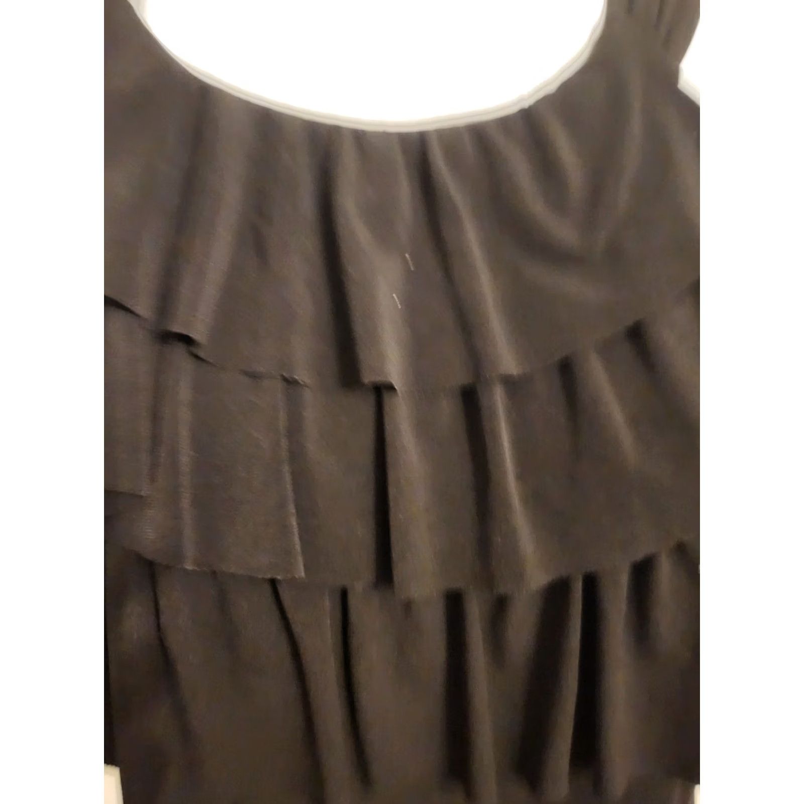 Vintage En Focus Studio Black Sleeveless Dress Knee Length Round Neck Plus 16 Ruffle Sheath Womens Size XXL / US 16-18 / IT 52-54 - 2 Thumbnail