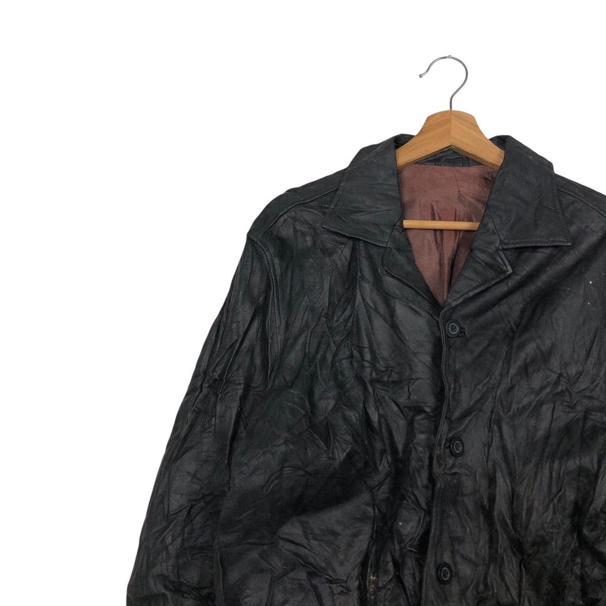 Issey Miyake 📌Vintage Genuine Leather Jacket Generous Blanket Size US L / EU 52-54 / 3 - 8 Thumbnail