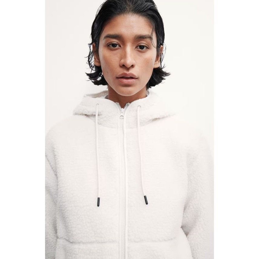 H&M H&M White Teddy Fleece Hoodie Jacket Size S / US 4 / IT 40 - 4 Thumbnail