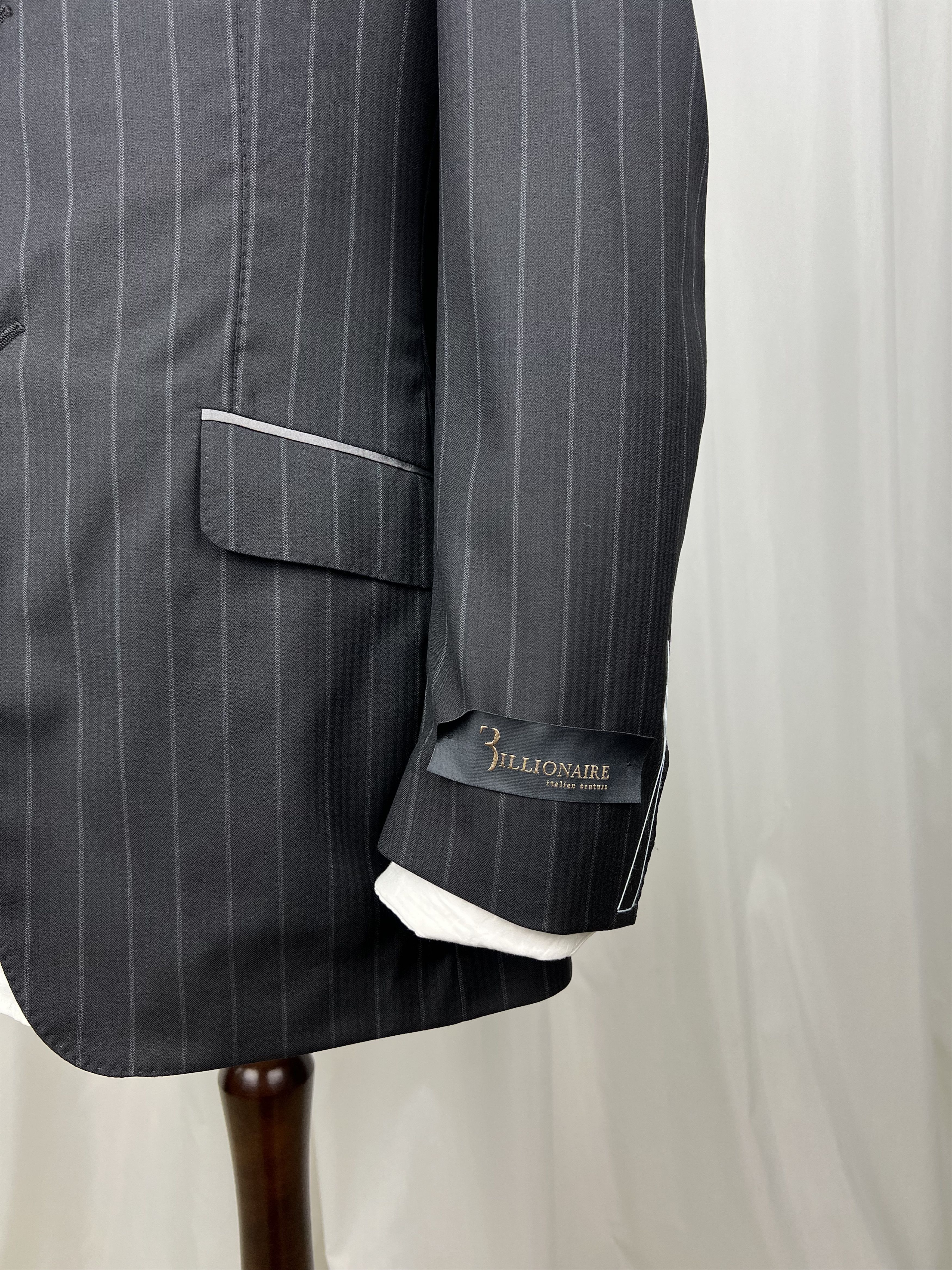 Billionaire Couture by Galasso Charcoal Striped 2-Piece Wool Suit Size 36R - 8 Thumbnail