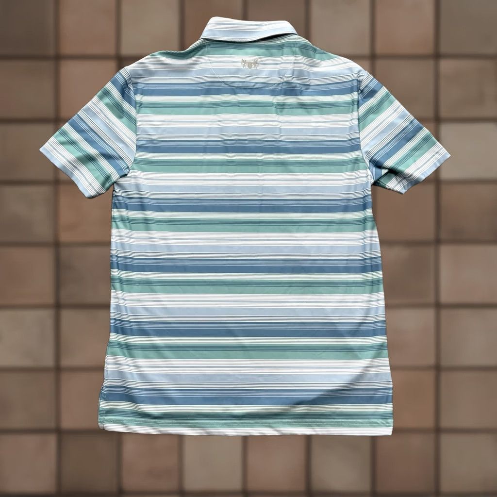 Vintage Hickey Freeman Polo Shirt Men Small Striped Polyester Golf Performance Size US S / EU 44-46 / 1 - 1 Thumbnail