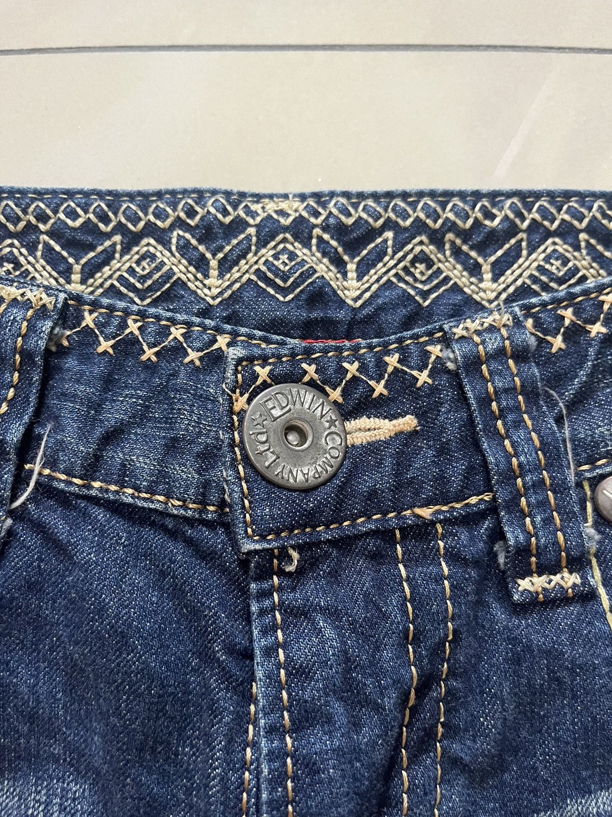 Edwin Flare Jeans Edwin blue trip distressed faded low rise F1 Size US 31 - 8 Thumbnail
