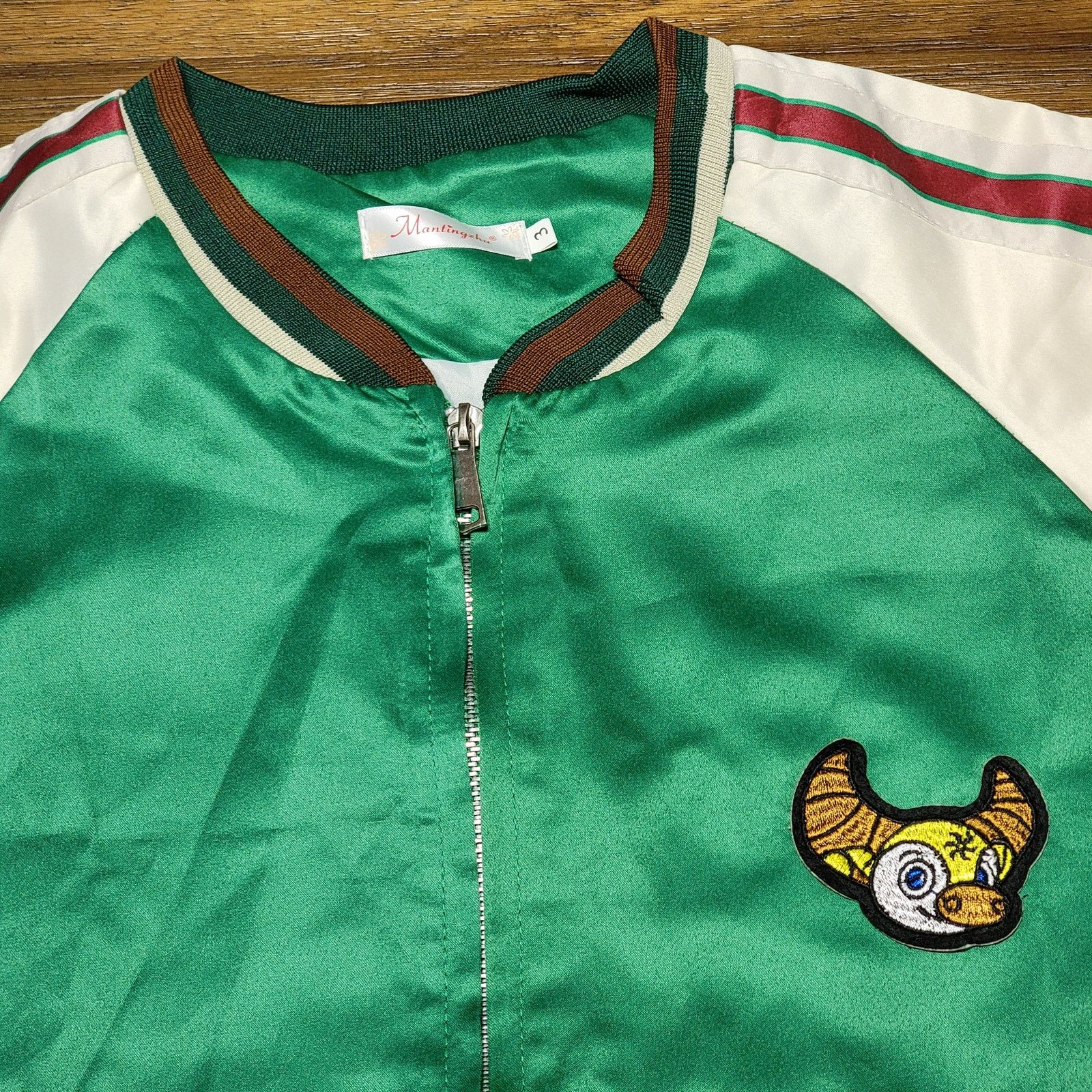 Other Mantingzhu Classic Zip Satin Jacket w/ Happy Bull Patch - 3 Size L / US 10 / IT 46 - 2 Thumbnail