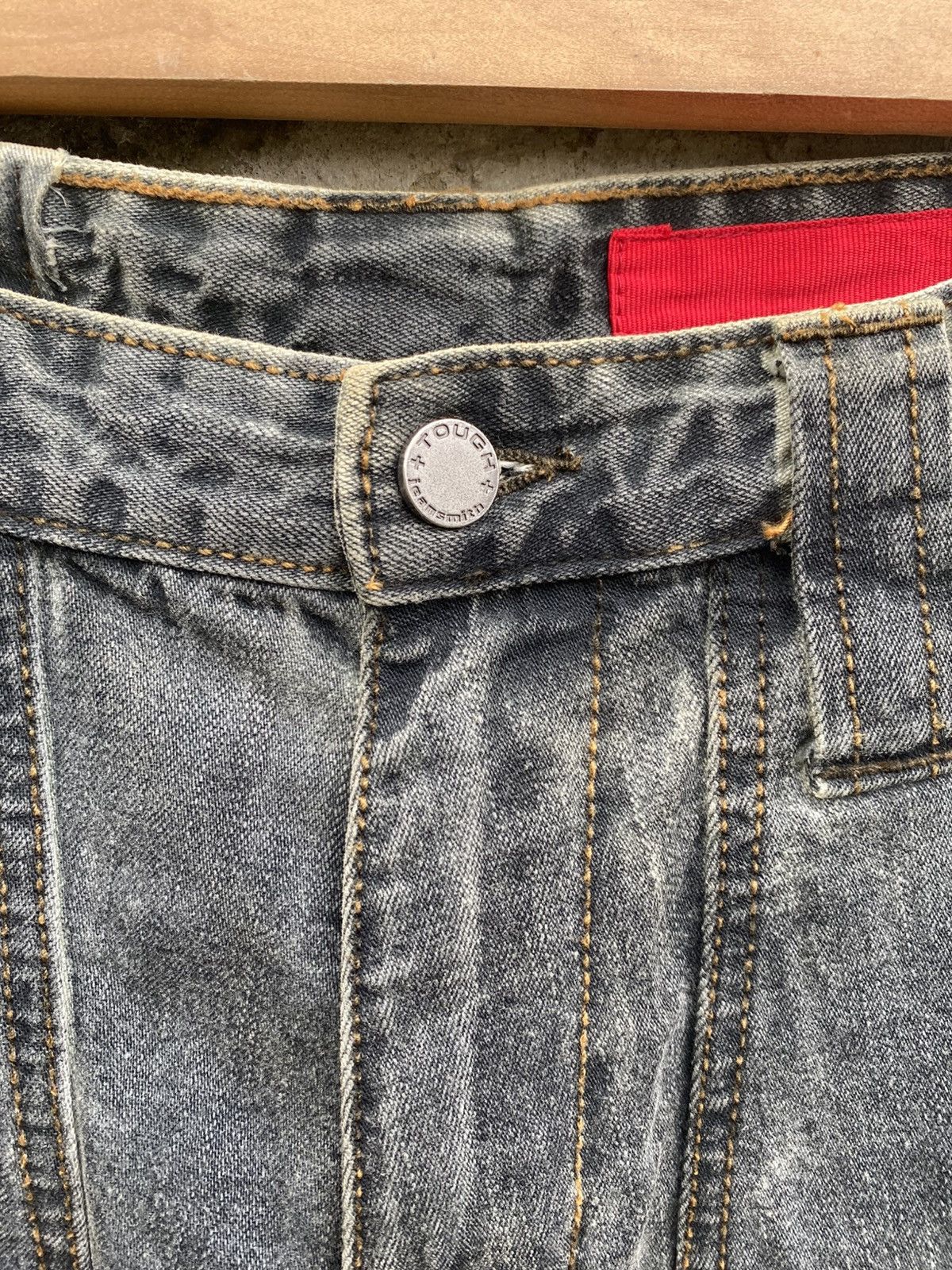 Japanese Brand Tough Jeansmith Lion Patch Banana Bootcut Jeans Size US 30 / EU 46 - 10 Thumbnail