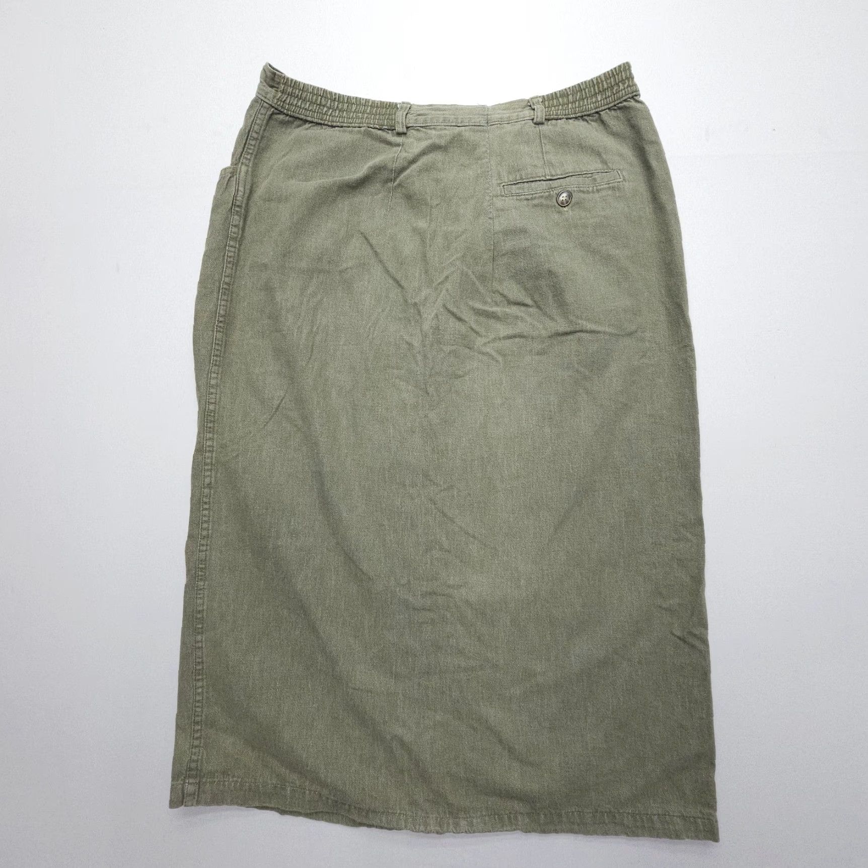 Vintage VINTAGE Woolrich Button Front Midi Skirt Size 18 Green United States Woolrich Women Skirt 80s 90s Casual Mens Womens Size 40" / US 18 - 2 Thumbnail