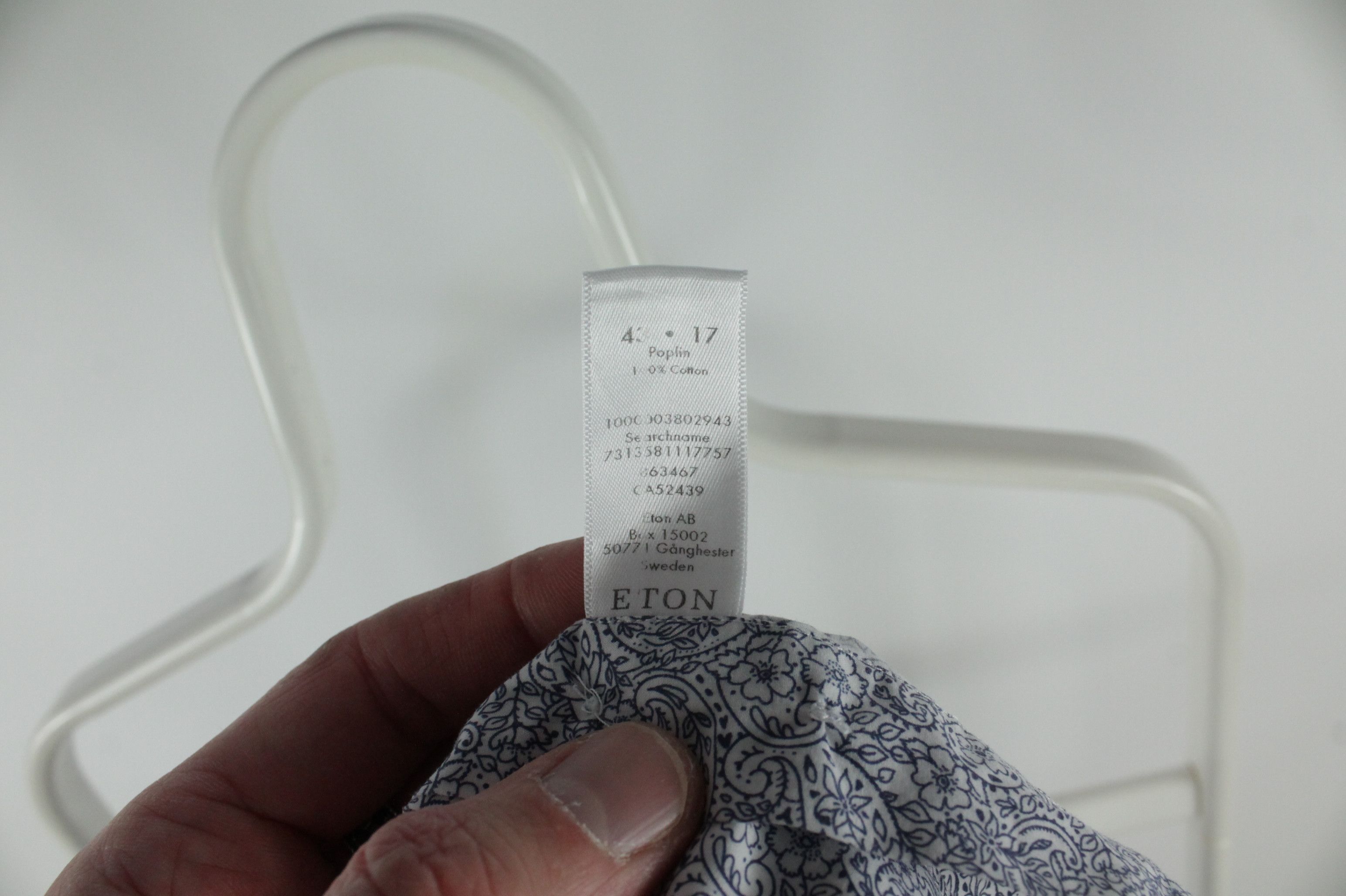 Designer × Eton ETON Paisley Print Poplin Cotton Slim Fit Dress Shirt Men's Size US XL / EU 56 / 4 - 7 Thumbnail
