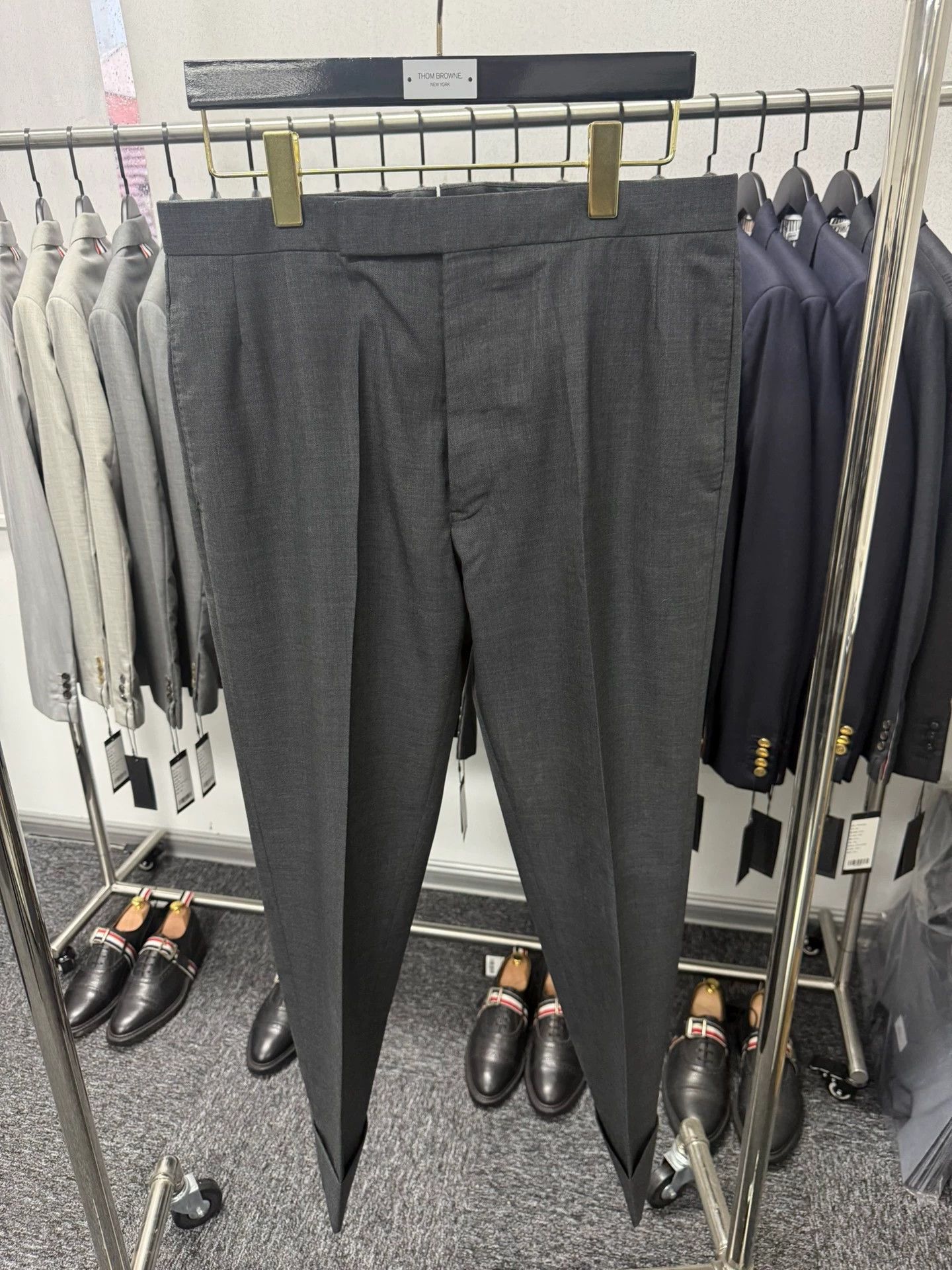 Thom Browne Thom Browne Classic High-Waist Charcoal Wool Pants Size 2 Size US 32 / EU 48 - 1 Thumbnail