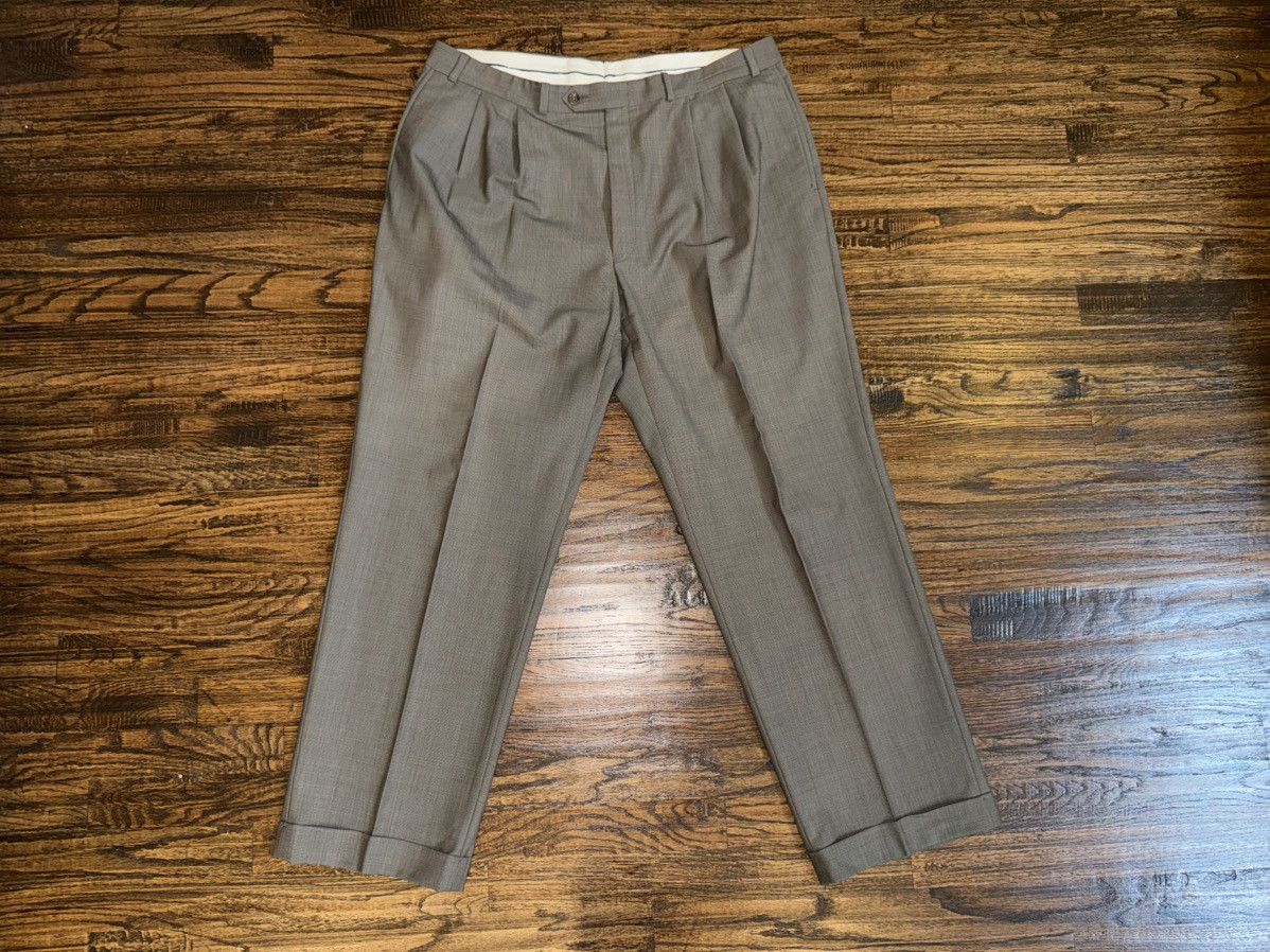 Ralph Lauren Ralph Lauren Grey Beige Pleated Dress Trouser Pants Sz 38x30 Size US 40 / EU 56 - 1 Thumbnail