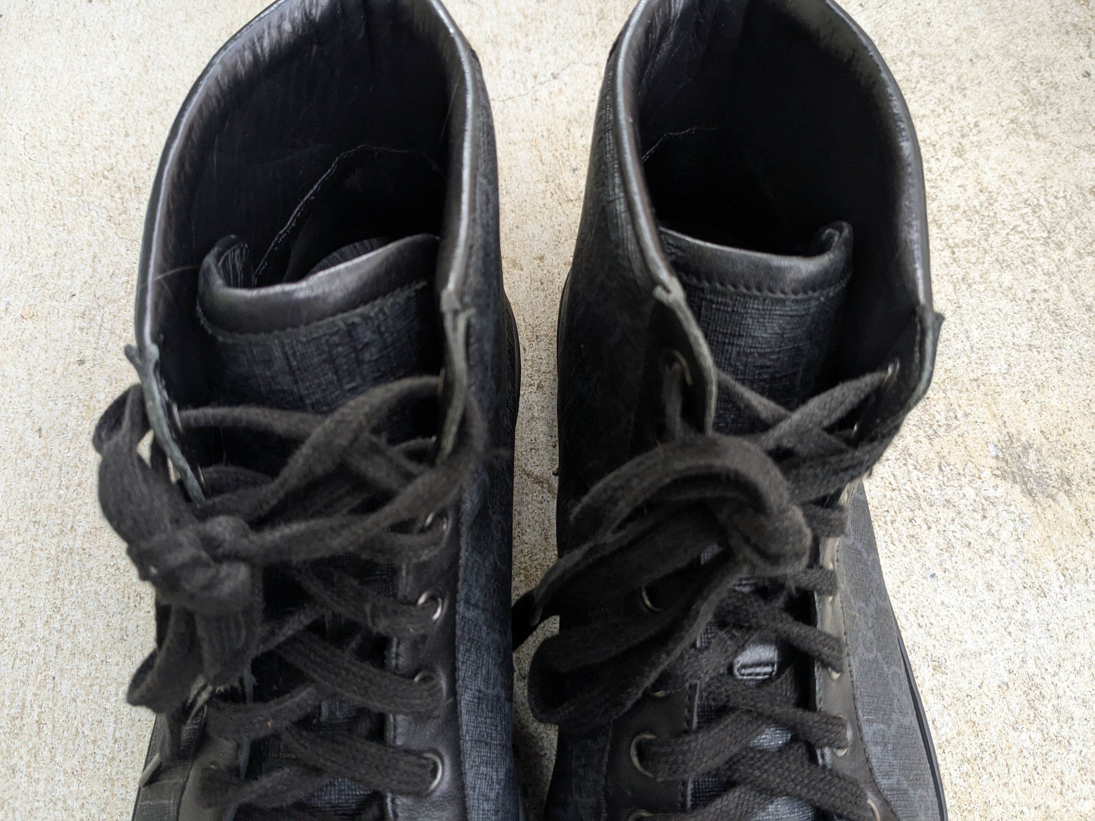 Gucci Gucci Sneakers Black Monogram High 10 Leather Canvas Size US 10 / EU 43 - 2 Thumbnail