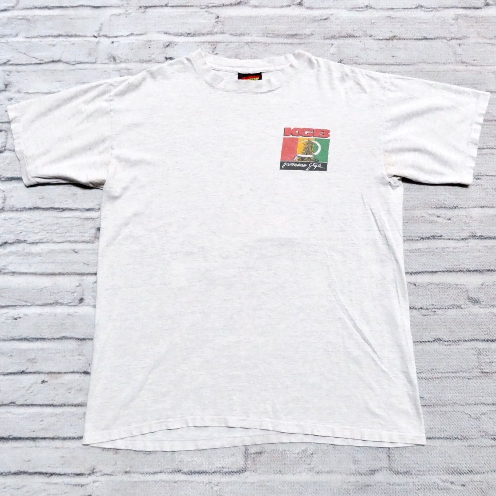 Vintage VINTAGE KGB Jamaican Style Tshirt X-Large Heather Grey Mens 90s Raglan? Size US XL / EU 56 / 4 - 3 Thumbnail