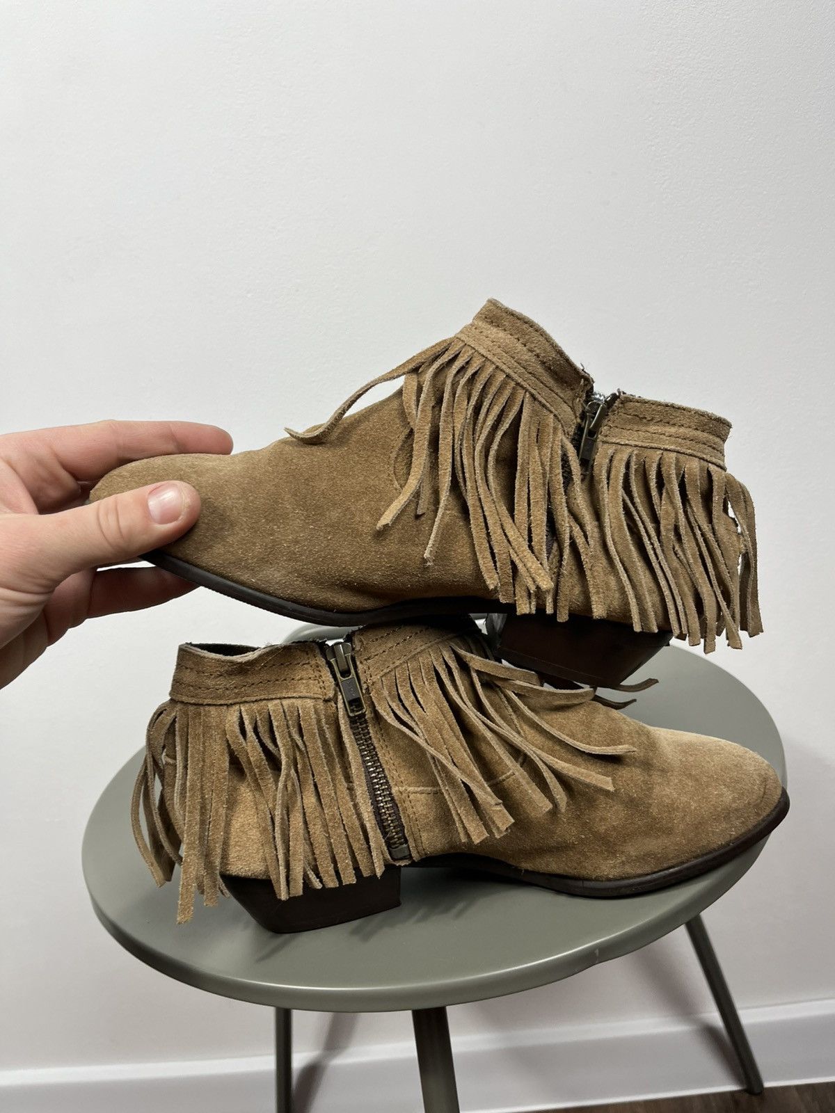 Other Suede Fringe Ankle Boots Brown Womens EU 39 Size US 8 / IT 38 - 10 Thumbnail