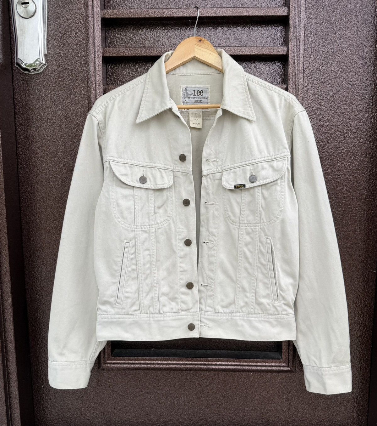 Lee Vintage Lee Westerner Jacket Cream Denim Western Trucker Size US M / EU 48-50 / 2 - 1 Thumbnail