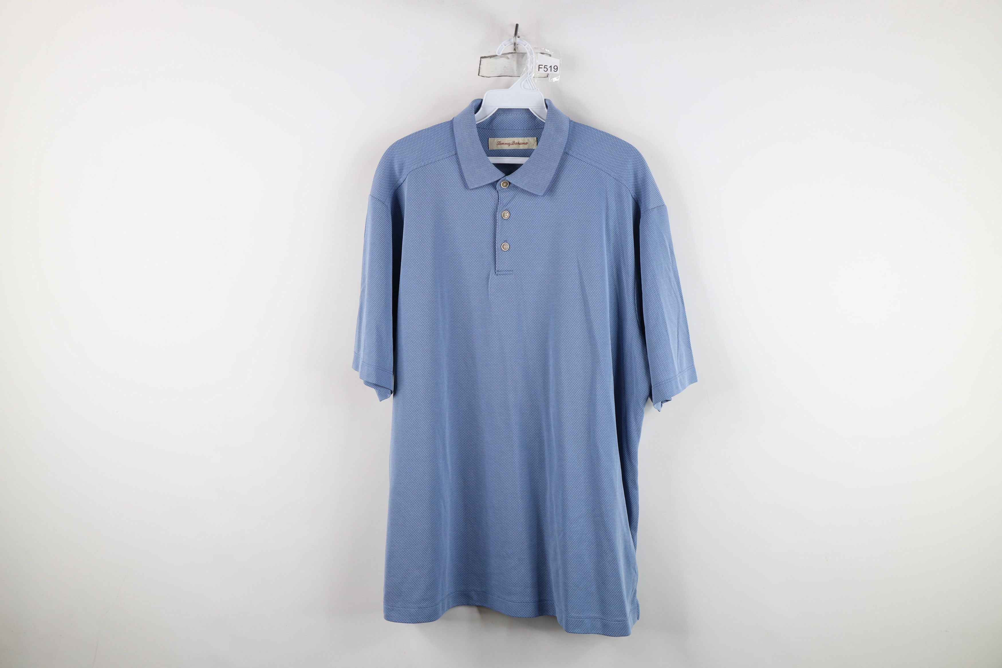 Tommy Bahama Vintage Tommy Bahama Waffle Knit Golf Polo Shirt Blue Size US L / EU 52-54 / 3 - 1 Thumbnail