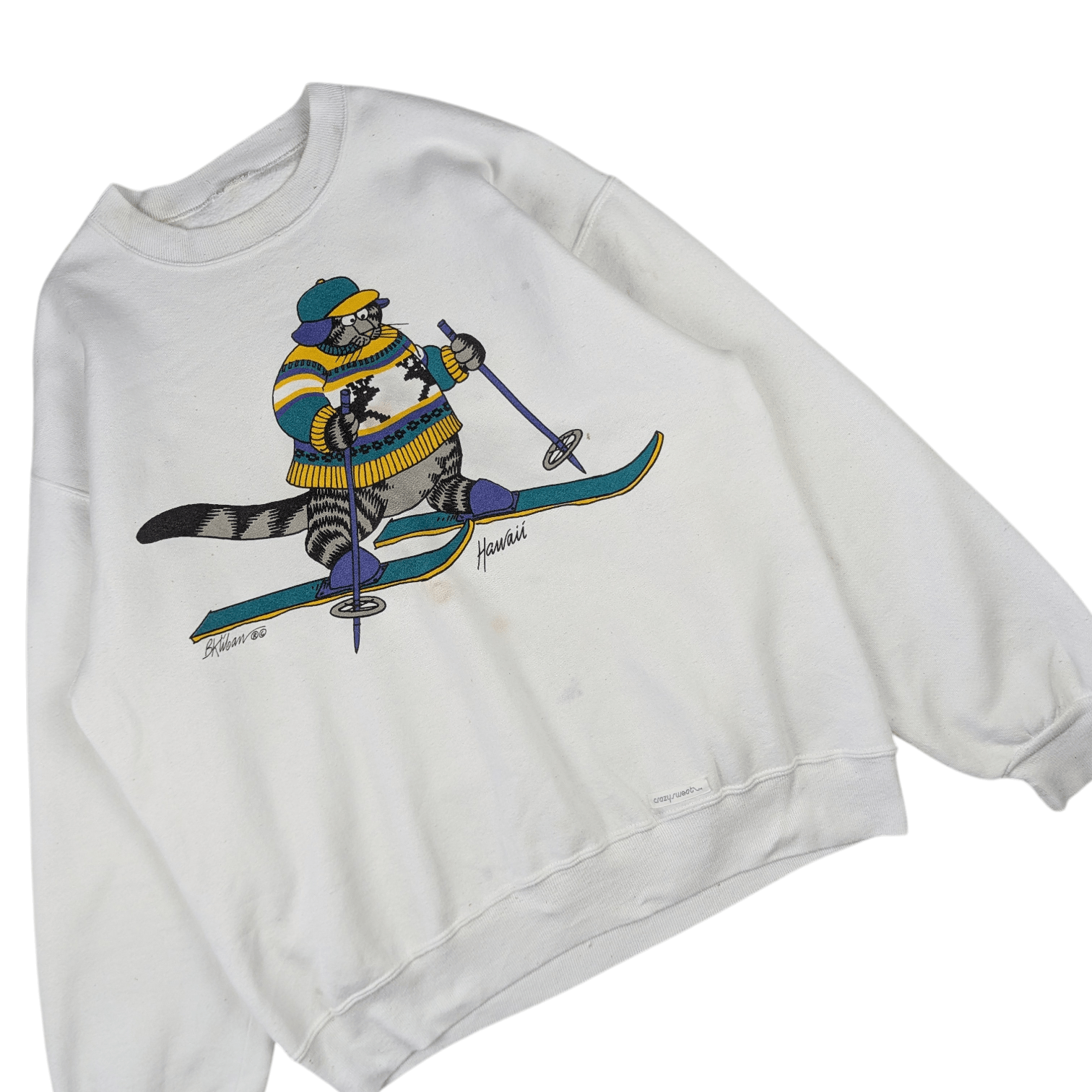 Vintage Vintage 90's CRAZY SHIRTS Cat Snowboard Crewneck Sweatshirt Size US L / EU 52-54 / 3 - 4 Thumbnail