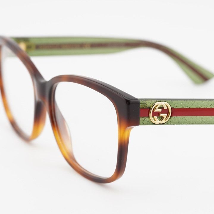 Gucci Gucci GG0038O 002 Eyeglasses Havana 54mm Square Frame Size ONE SIZE - 10 Thumbnail