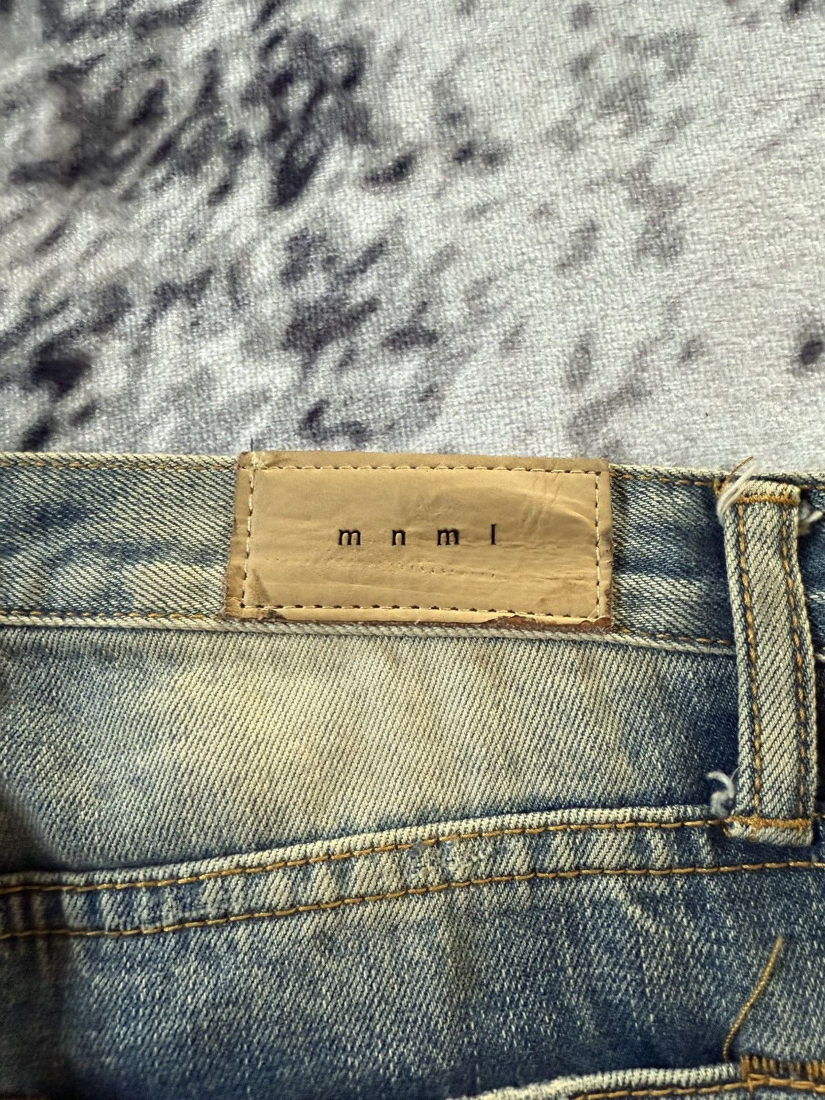 Japanese Brand Mnml Boro Distressed Repaired Skinny Jeans Size US 30 / EU 46 - 20 Thumbnail