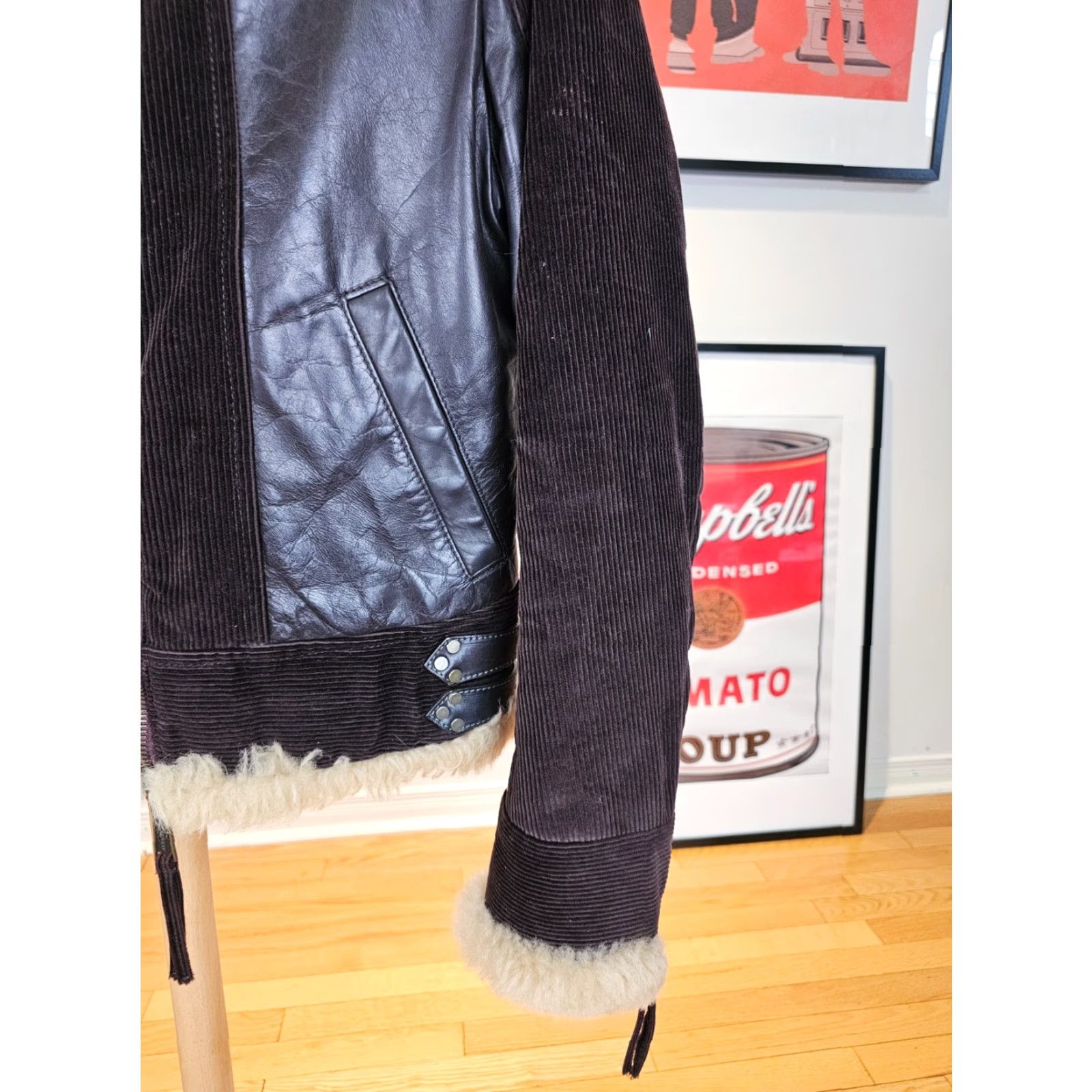 Dsquared2 VINTAGE Dsquared2 JACKET Motorcycle Jacket Fur Collar Corduroy/Leather SZ 38 US Brown Leather Patent Men 90s 2000s Mens Size US XXS / EU 40 - 5 Thumbnail
