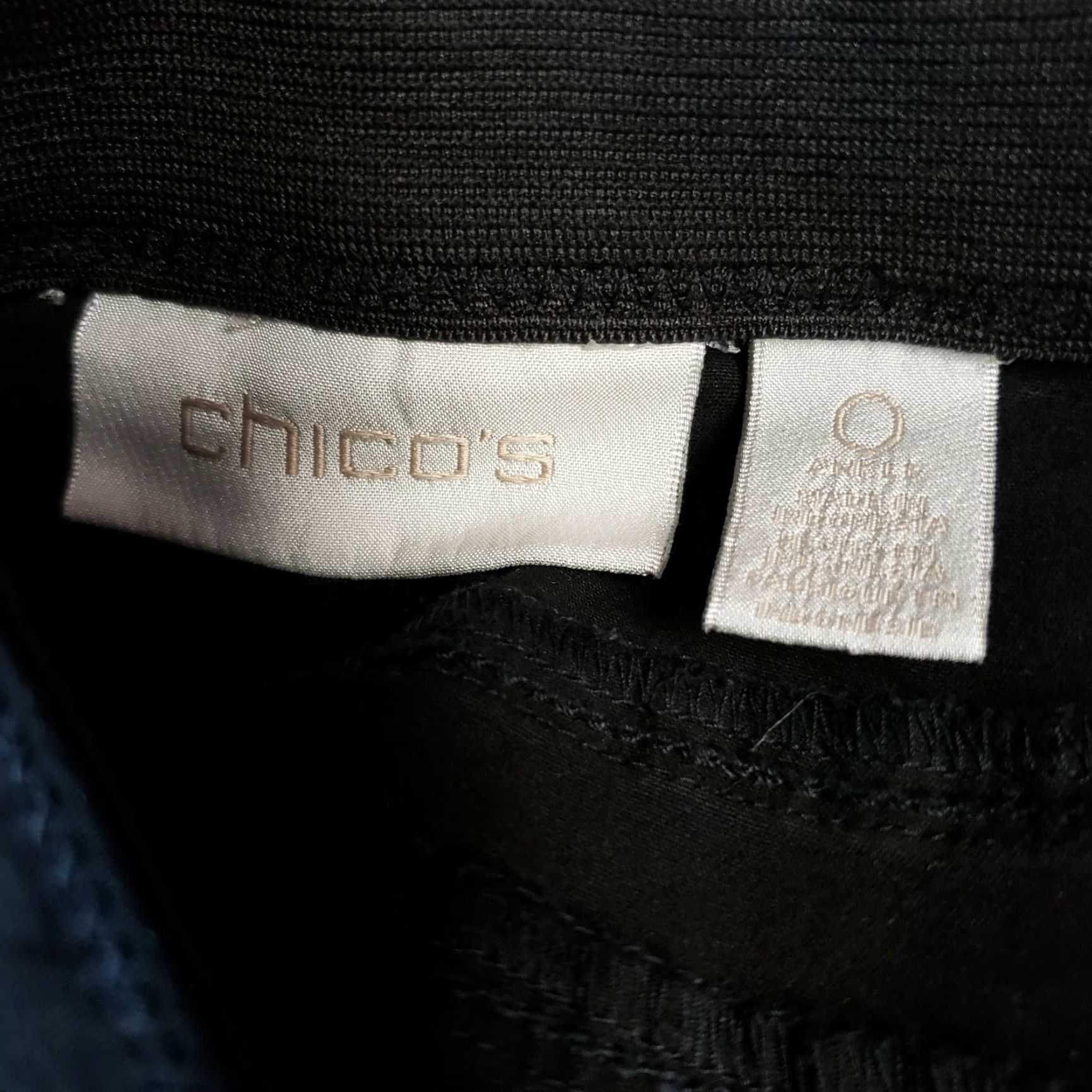 Vintage Chico's Womens Pants Size 2 Solid Black Mid Rise Cotton Blend Skinny Denim-Style? (adjusting) Size 26" / US 2 / IT 38 - 6 Thumbnail