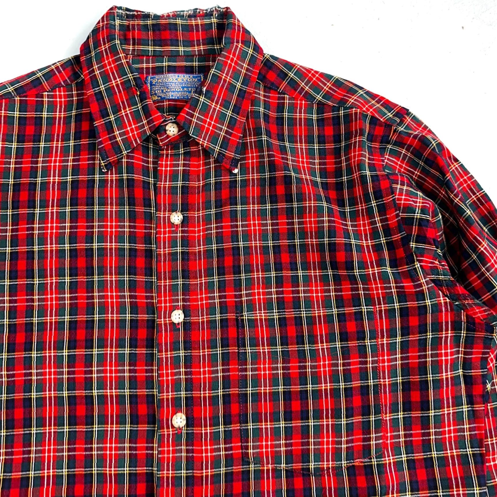 Pendleton VINTAGE Pendleton Shirt Mens M Wool Plaid Flannel USA Button 70s Red Size US M / EU 48-50 / 2 - 2 Thumbnail