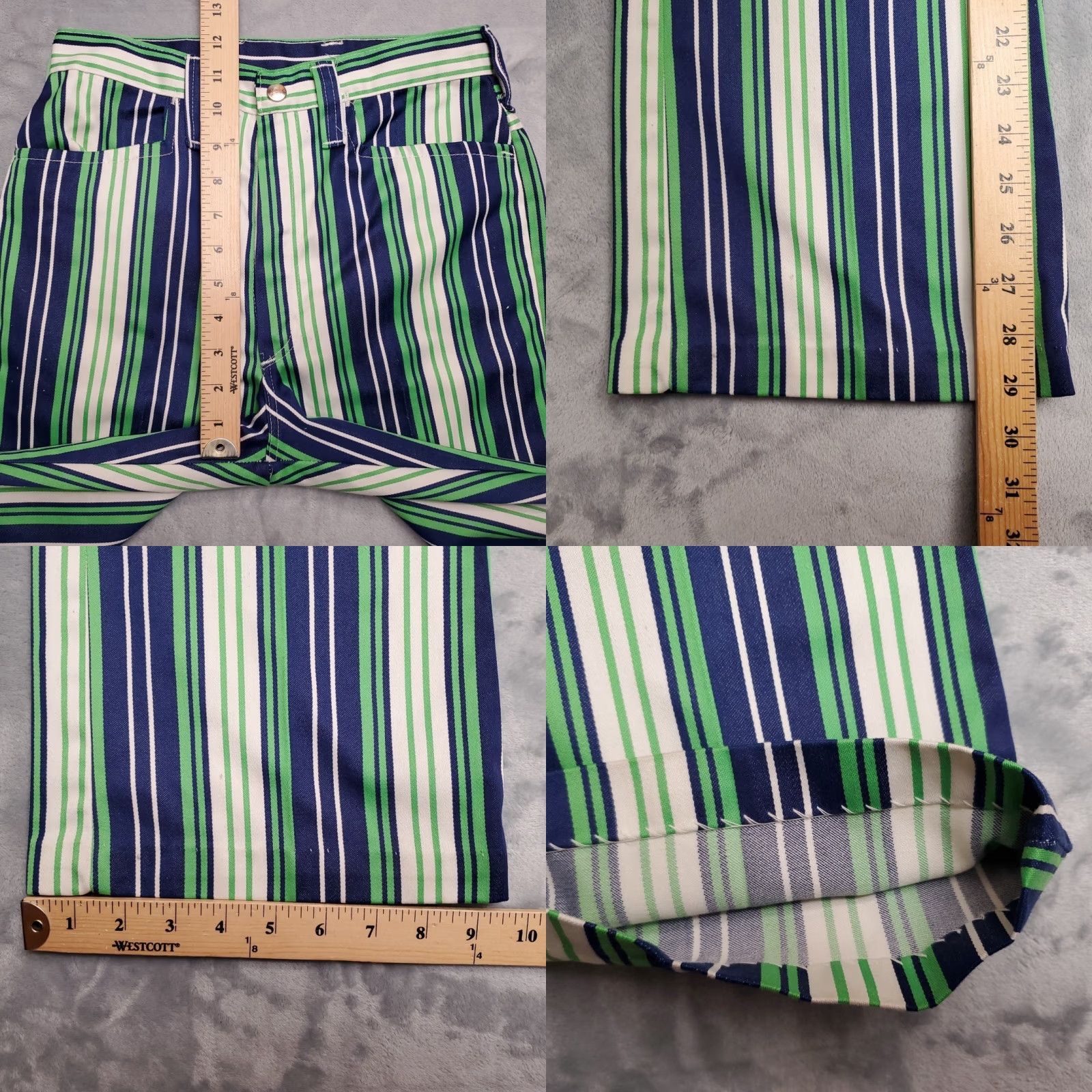 Wrangler VTG Wrangler Pants Women 11 Chino Flare Striped 26x30 Multicolor USA Retro Gently Used Womens Size 32" / US 10 / IT 46 - 9 Thumbnail