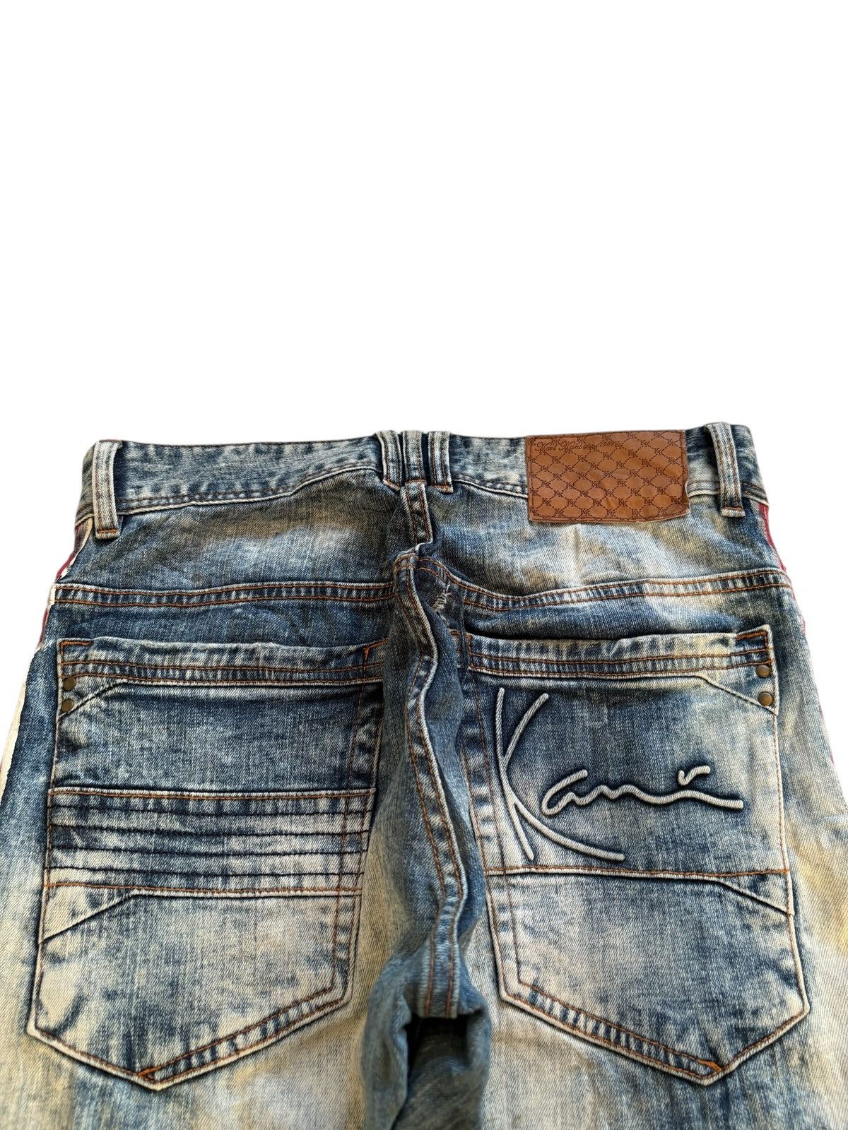 Designer × Karl Kani Vintage Karl Kani Painted Bleached Distressed Ripped Jeans Size US 30 / EU 46 - 8 Thumbnail