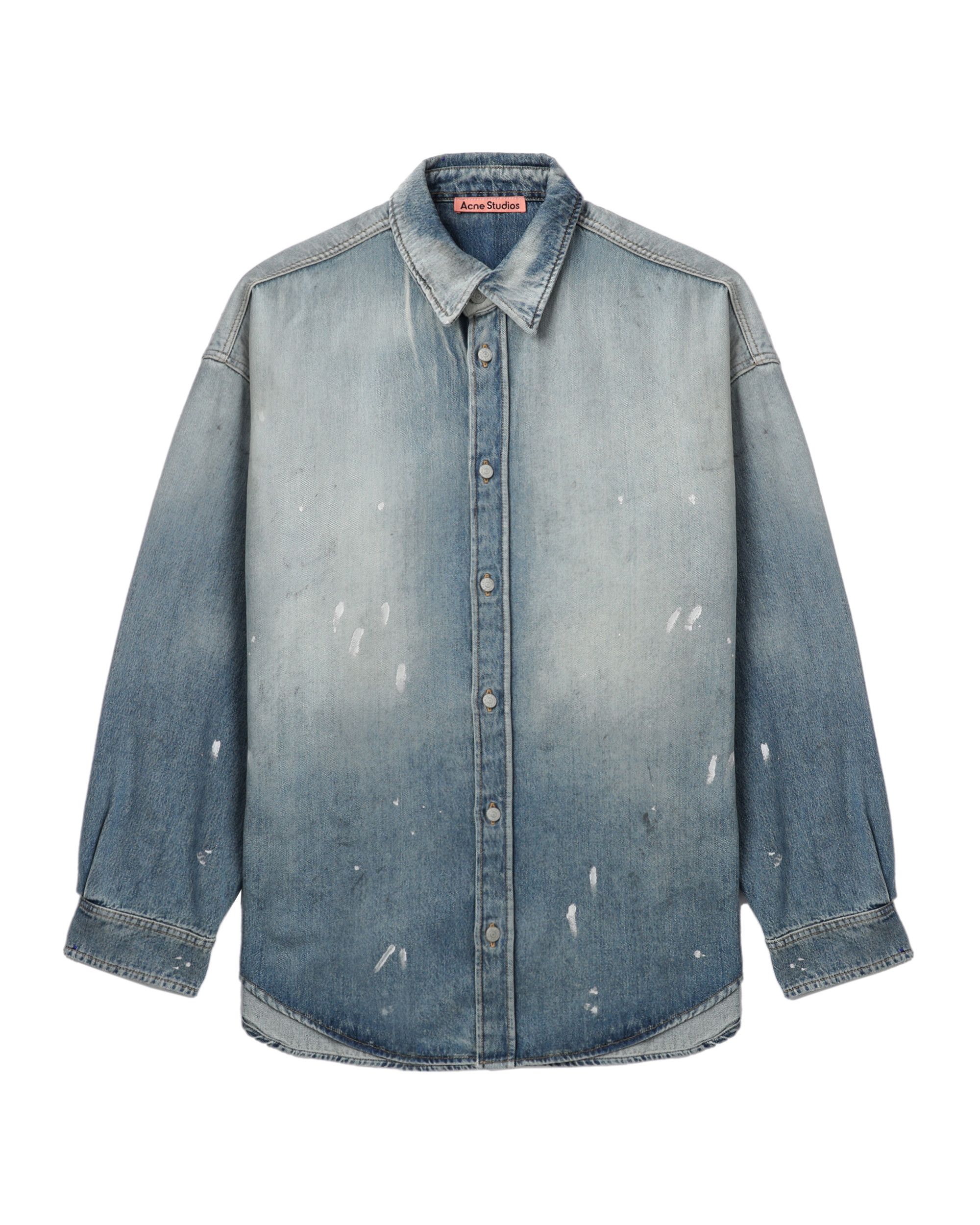 Acne Studios Acne Studios Splatter Distressed Design Denim Shirt Size US XL / EU 56 / 4 - 1 Thumbnail