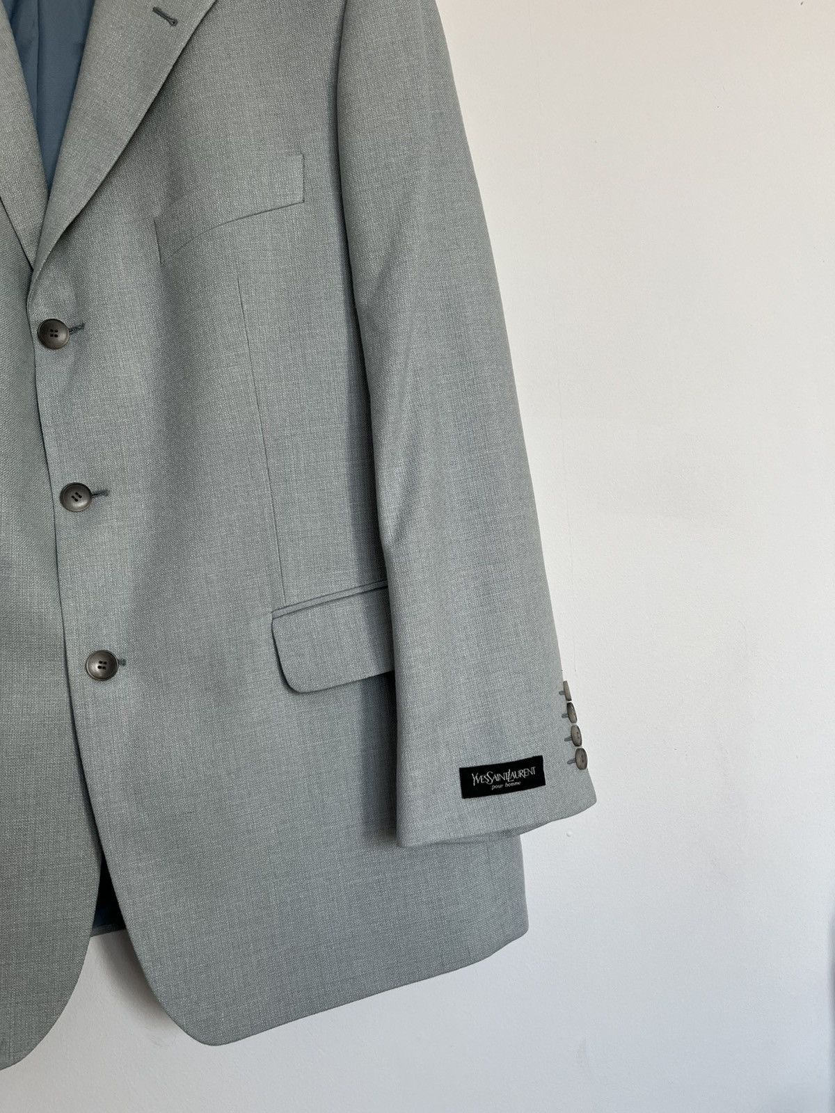 Yves Saint Laurent Vintage Yves Saint Laurent Pour Homme Silk & Wool Blazer Size 48R - 3 Thumbnail