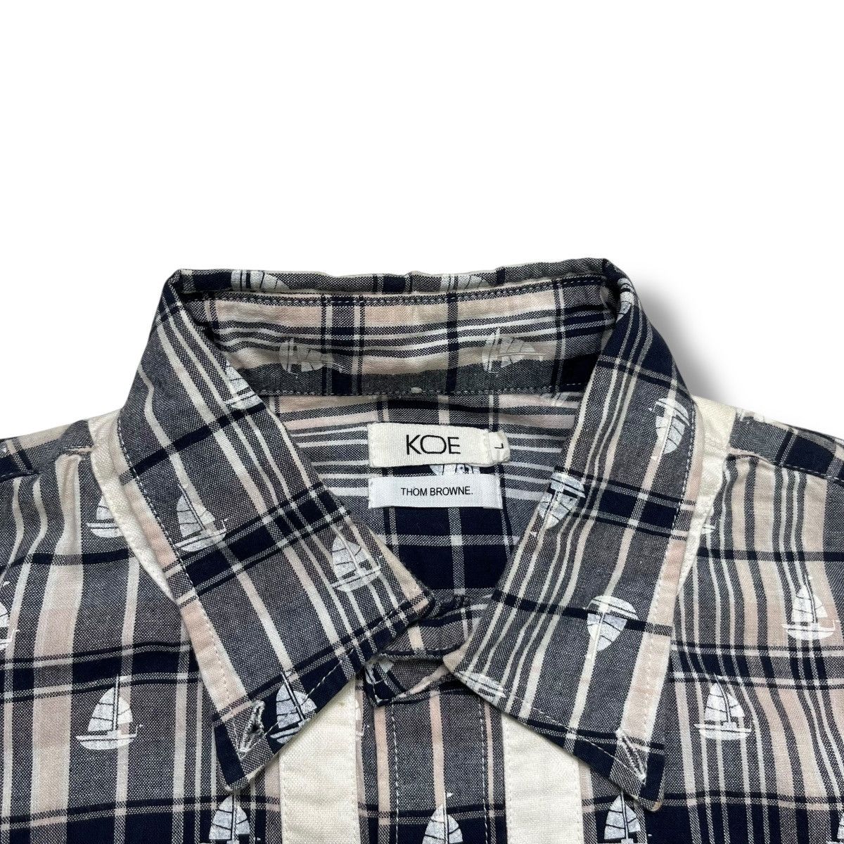 Thom Browne Thom Browne x Koe Plaid shirt with subtle sailboat print ⚓ Size US L / EU 52-54 / 3 - 7 Thumbnail
