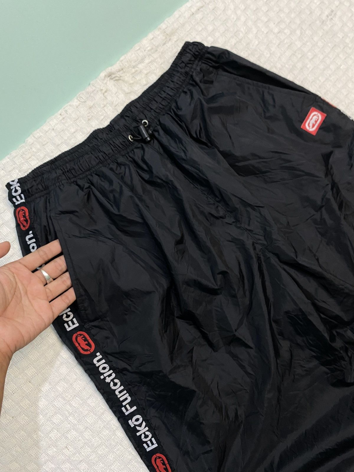 Ecko Unltd. 💥 VINTAGE ECKO 90S BAGGY WIDE LEG SWOOSH TRACK PANTS Y2K Size US 28 / EU 44 - 3 Thumbnail