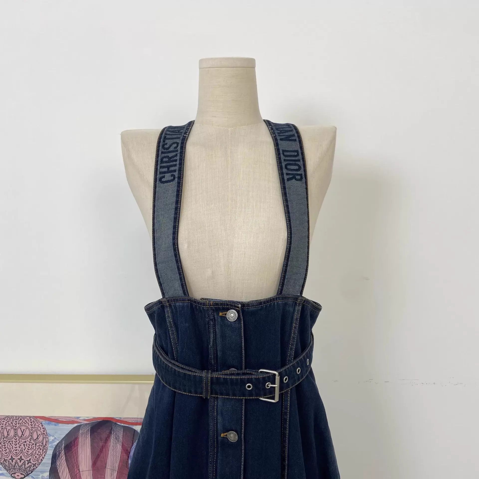 Dior Christian Dior Suspender Denim High-Waist Skirt F40 Size 28" / US 6 / IT 42 - 4 Thumbnail