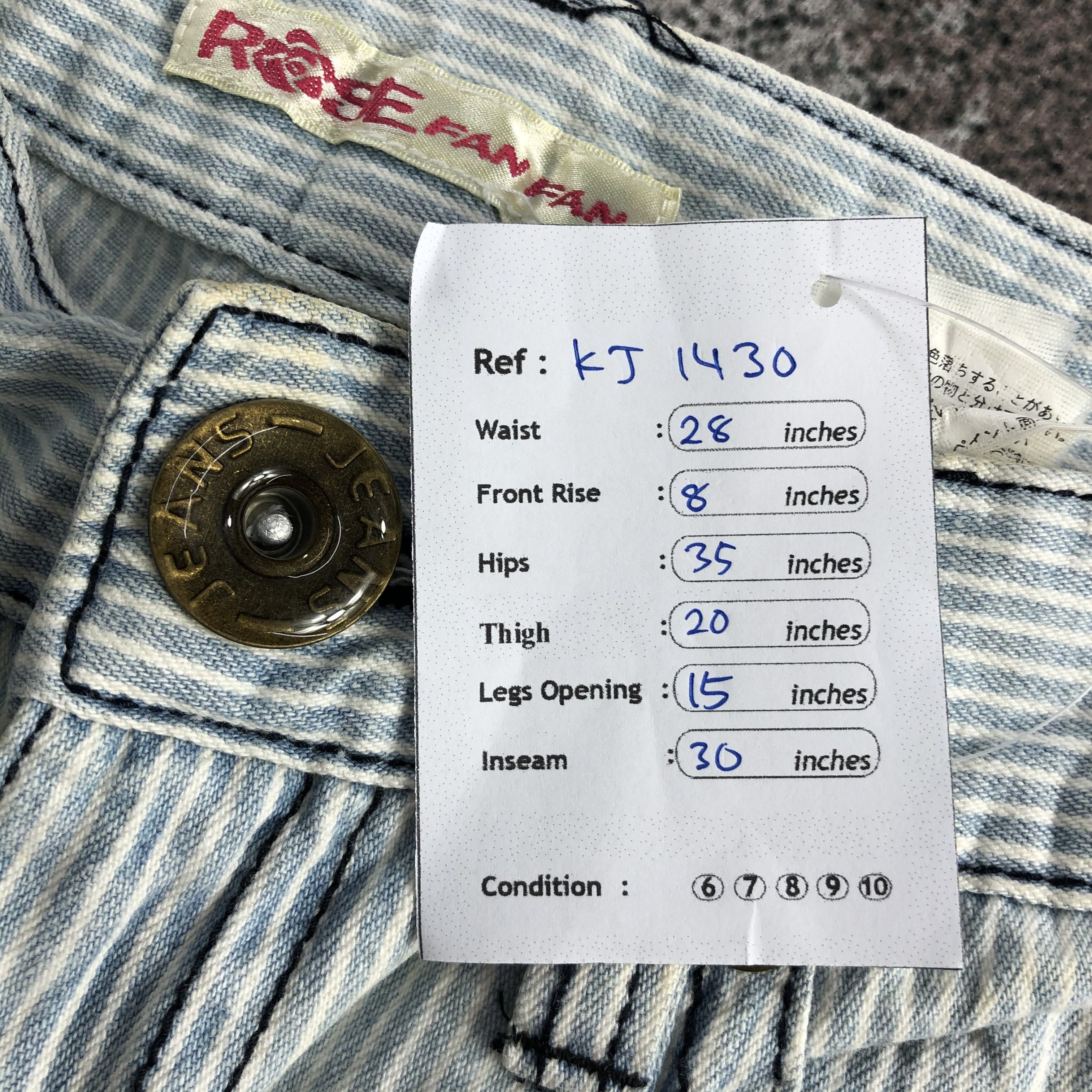 Japanese Brand Japanese Brand Rose Fan Hikory Jeans Size US 28 / EU 44 - 10 Thumbnail