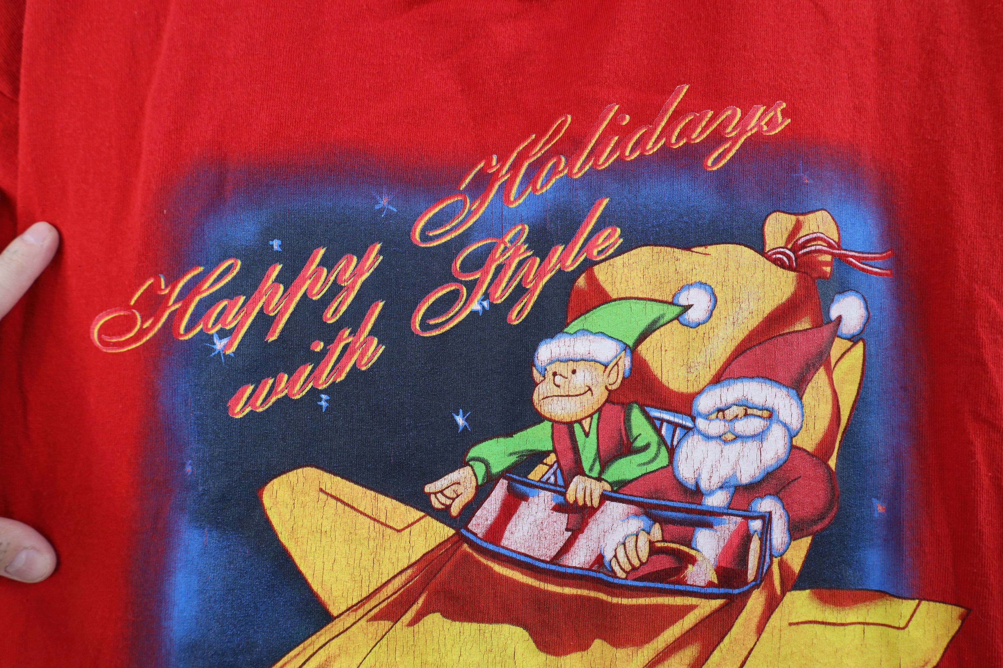 Vintage Vintage 90s Christmas Happy Santa Sports Car T-Shirt Red Size US XL / EU 56 / 4 - 5 Thumbnail