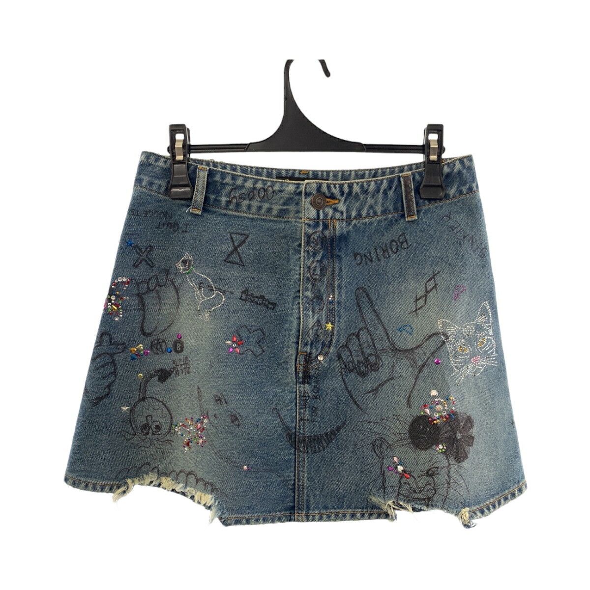 Balenciaga Balenciaga Balenciaga Graphic Print Denim Mini Skirt Textile Skirts DUTY FREE for USA Size ONE SIZE - 1 Thumbnail