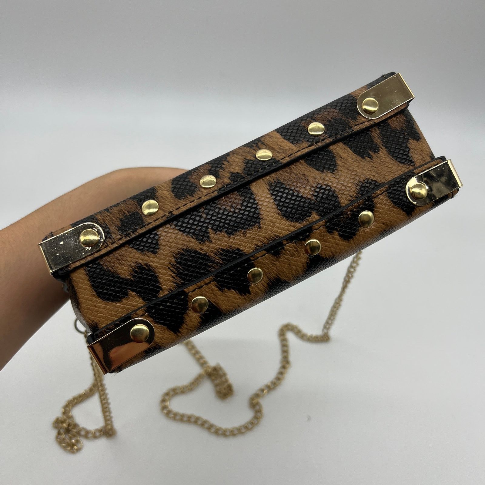 Other Womens Crossbody Bag Brown Leopard Chain Strap Small Purse Size ONE SIZE - 8 Thumbnail