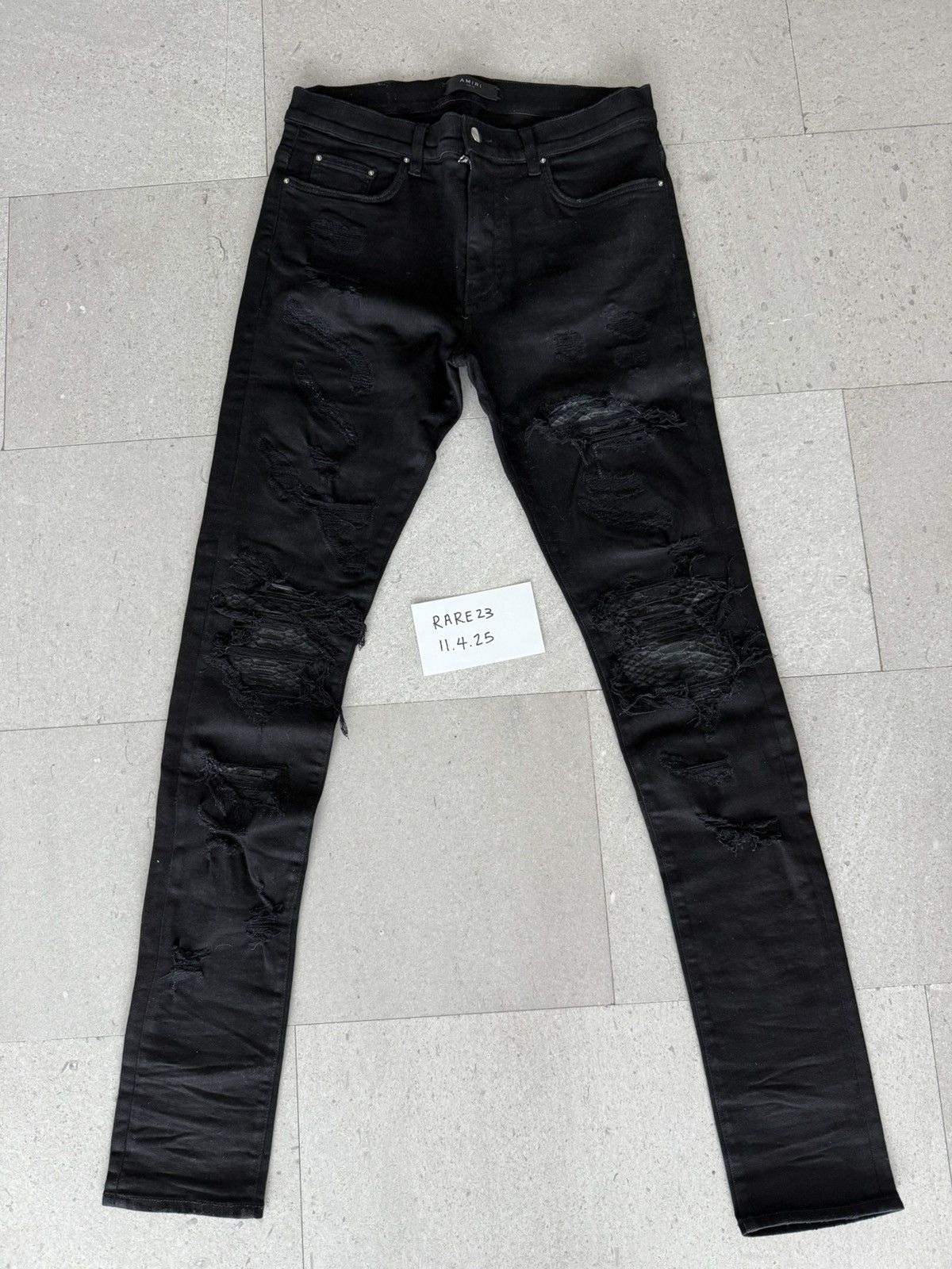 Amiri Mike Amiri AW16 OG Snakeskin Black Size US 33 - 1 Thumbnail