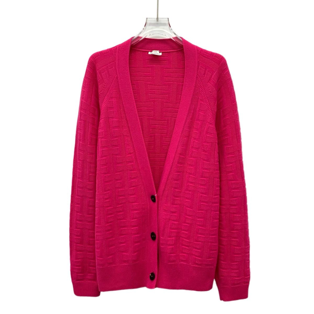 Hermes Hermes Rose Red V-neck Wool Long Sleeve Knitted Coat K26WX Size XS / US 0-2 / IT 36-38 - 1 Thumbnail