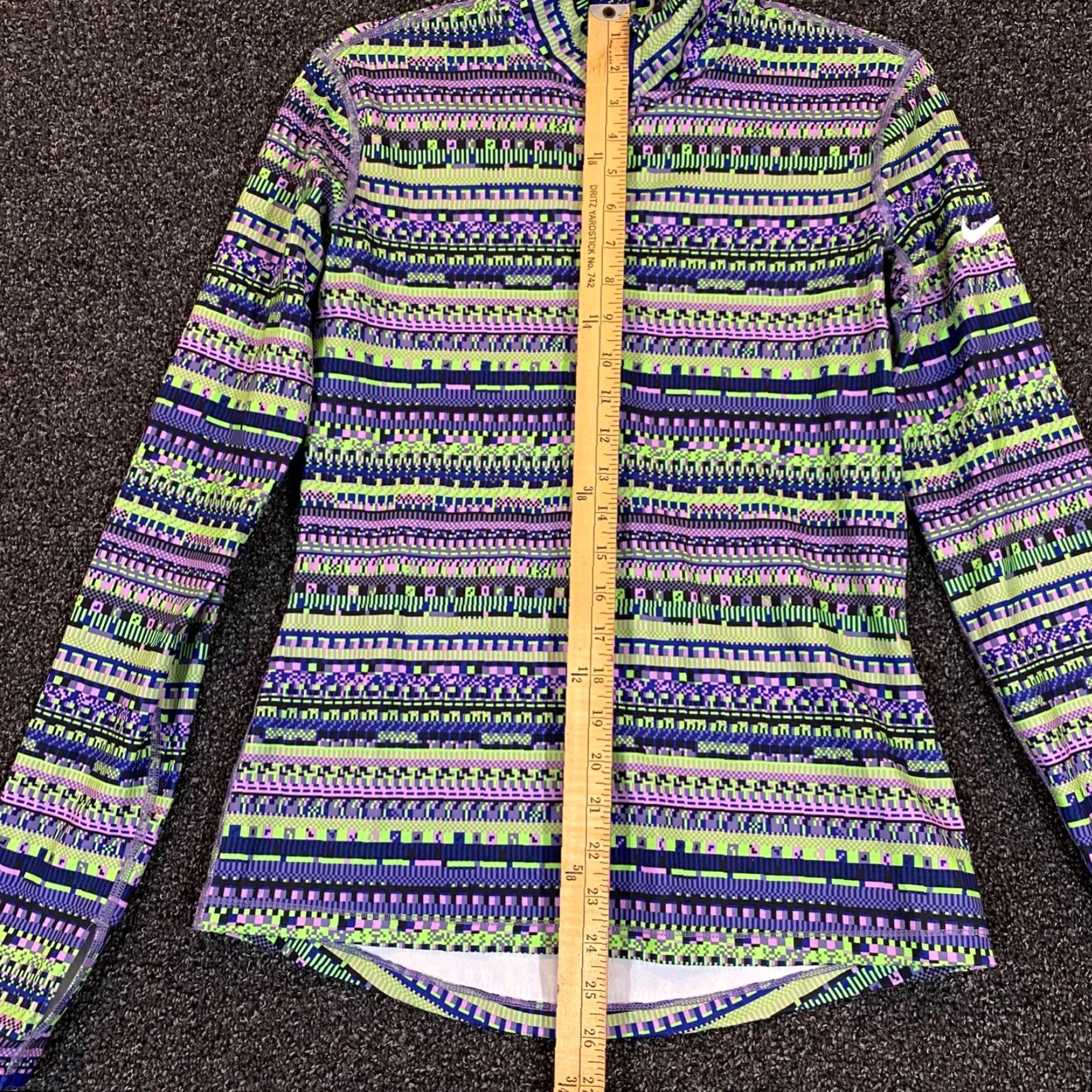 Nike Nike Pullover Womens Medium Green Purple Geometric Dri-Fit Lightweight Running Size M / US 6-8 / IT 42-44 - 4 Thumbnail