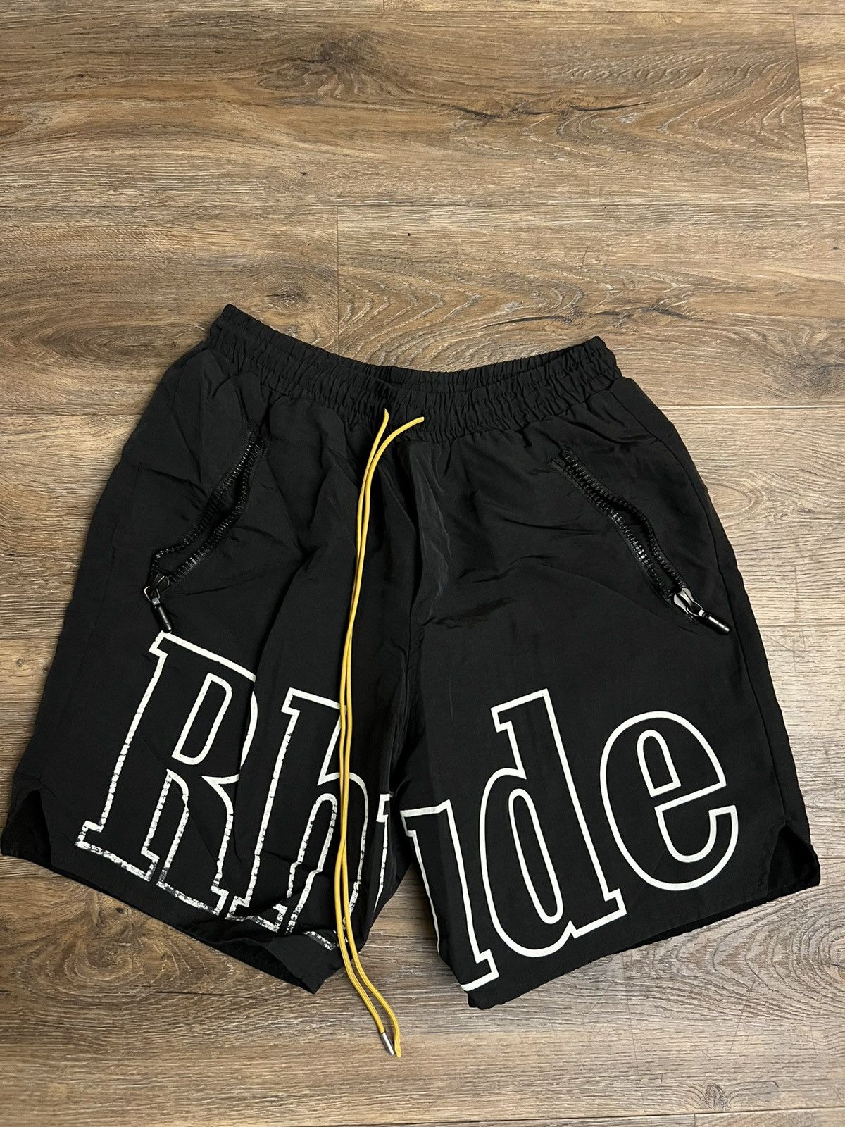 image of Rhude Logo Shorts Black Size Large, Men's