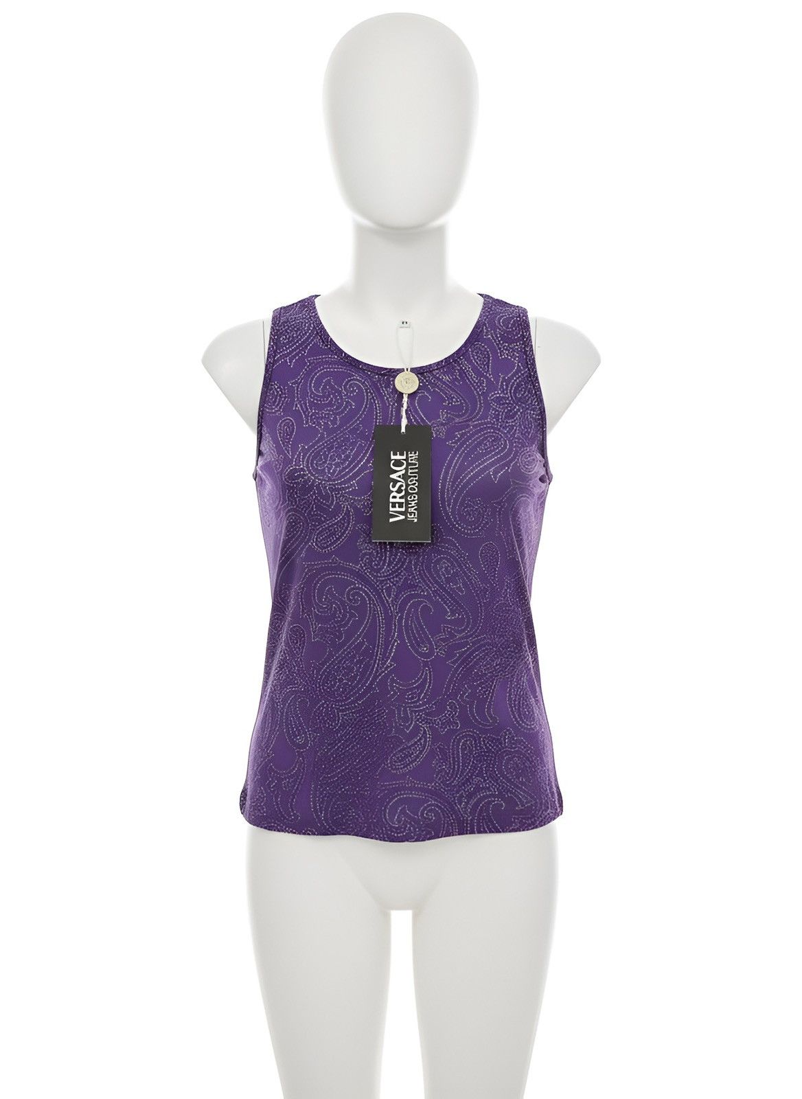 Versace NWT Vintage Versace Jeans Couture Paisley Sparkle Top Purple Size M / US 6-8 / IT 42-44 - 1 Thumbnail