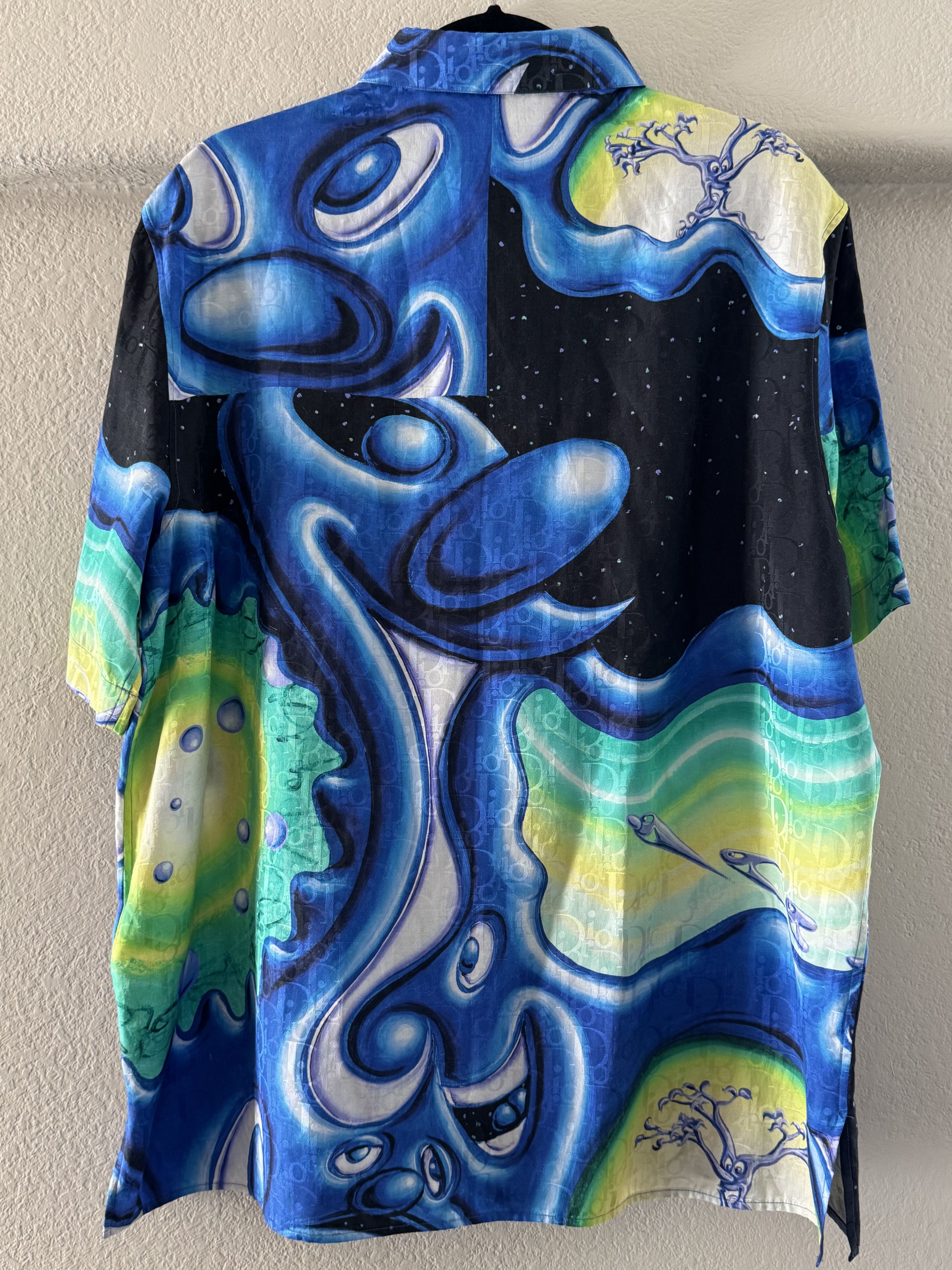 Dior Dior Kenny Scharf Oblique Logo Silk Shirt Size US XS / EU 42 / 0 - 3 Thumbnail