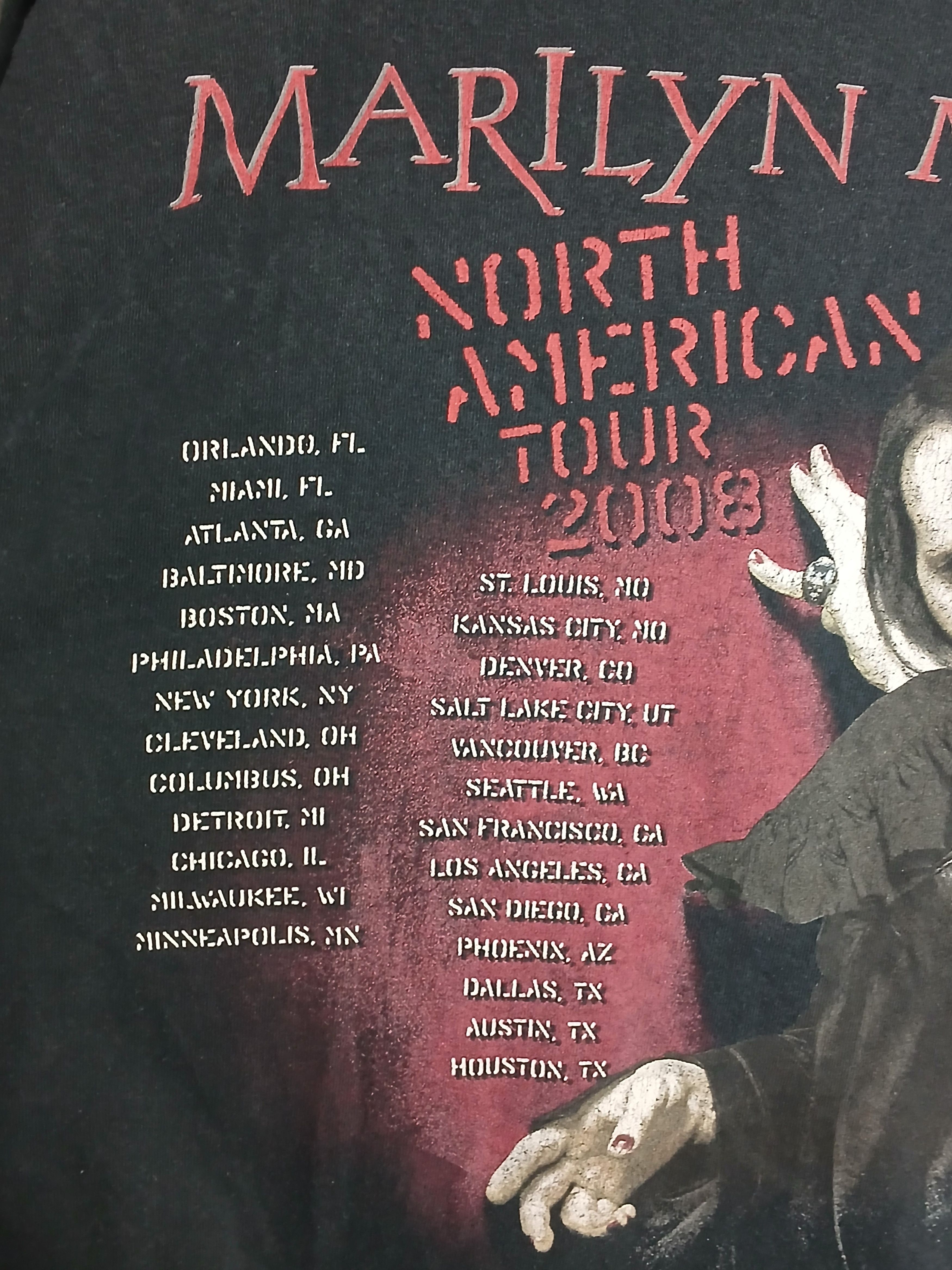 Band Tees × Marilyn Manson Marilyn Manson North American Tour 2008 T-Shirt Size US L / EU 52-54 / 3 - 5 Thumbnail