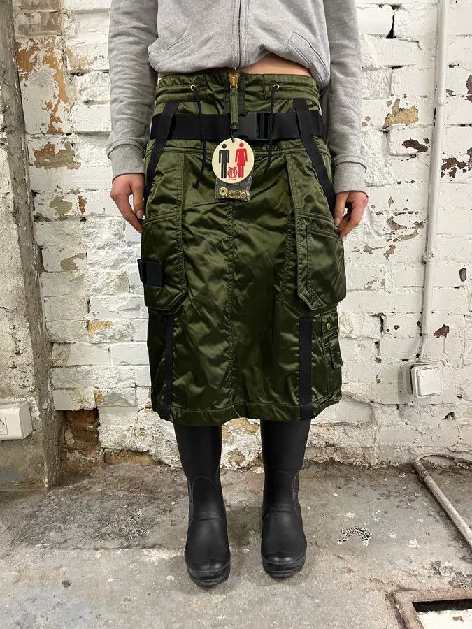Jean Paul Gaultier AW2003 Jean Paul Gaultier Bondage Khaki Military Skirt Size 27" / US 4 / IT 40 - 1 Thumbnail